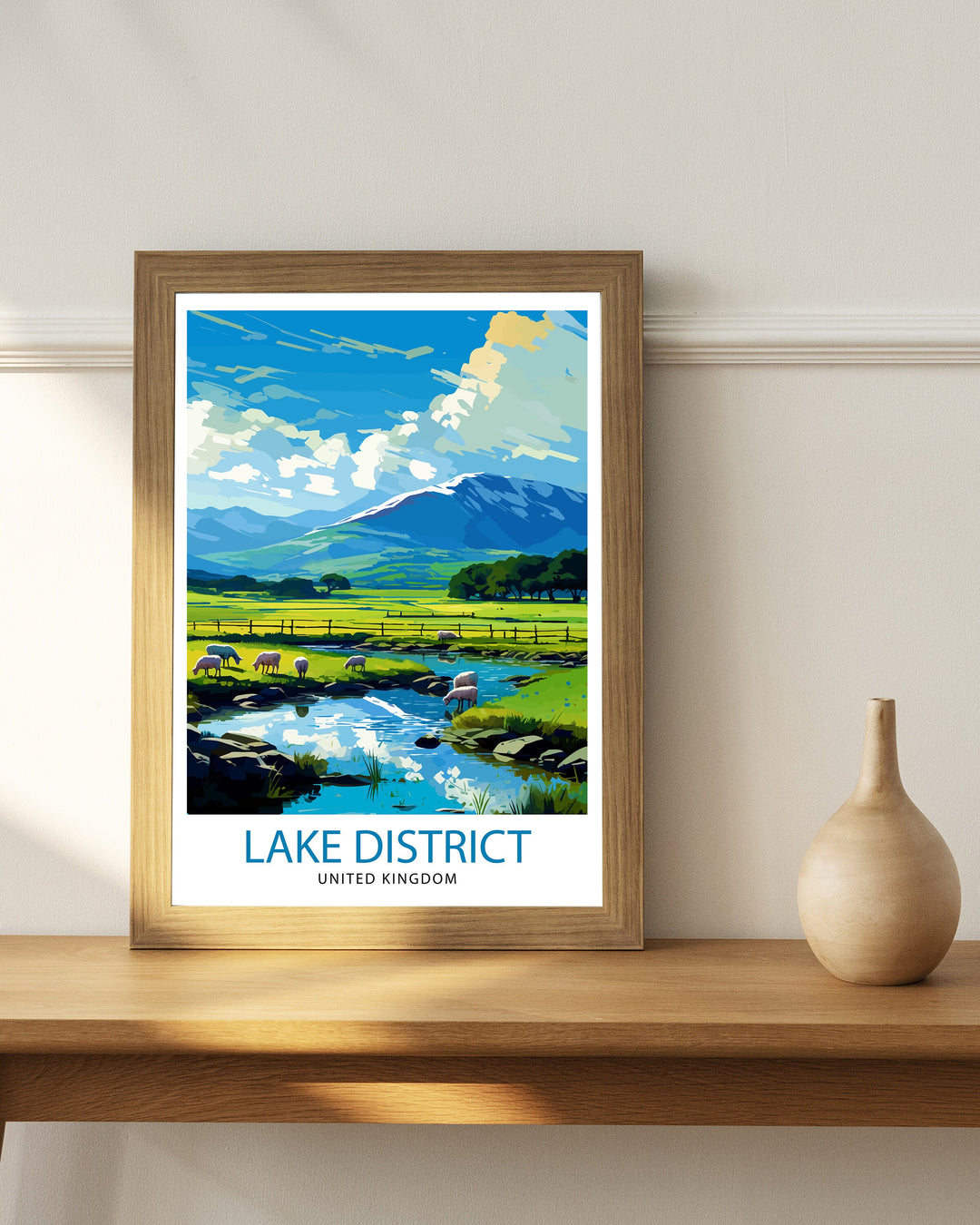 Lake District Cumbria Travel Poster Lake District Wall Art Lake District Home Decor Lake District Illustration Travel Poster, Gift for Lake