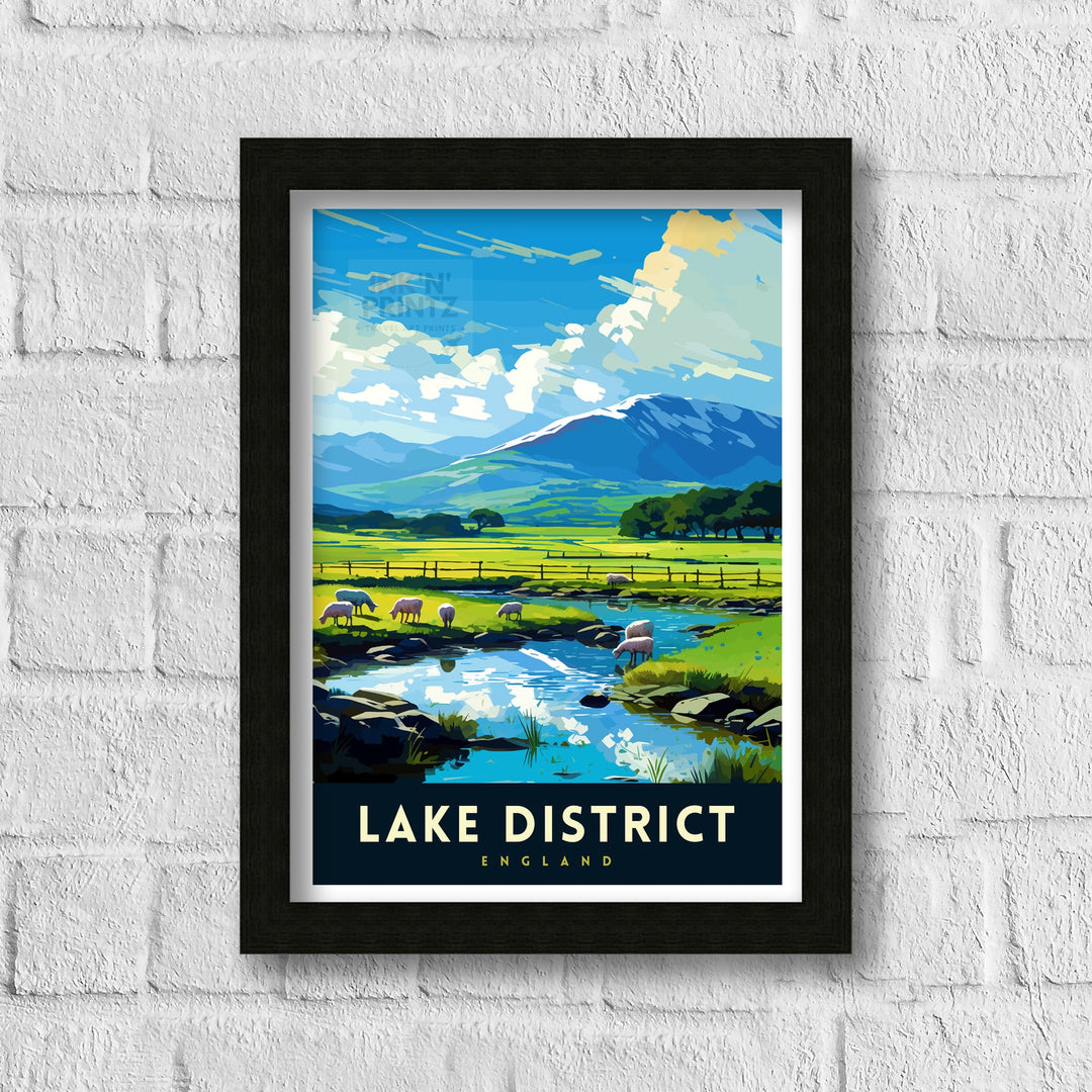 Lake District Cumbria Travel Poster Lake District Wall Art Lake District Home Decor Lake District Illustration Travel Poster, Gift for Lake