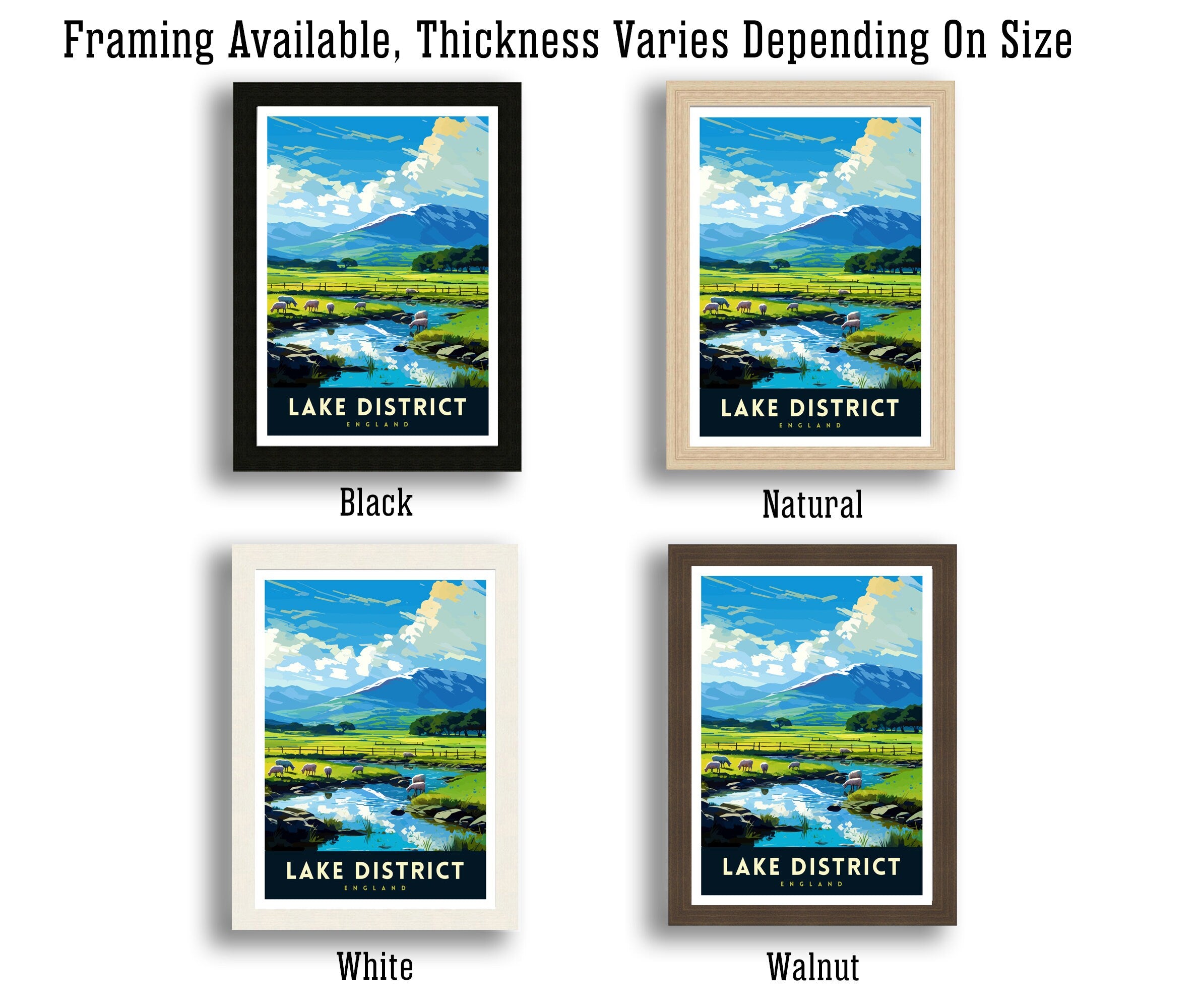 Lake District Cumbria Travel Print Lake District Wall Art Lake District Home Decor Lake District Illustration Travel Poster, Gift for Lake