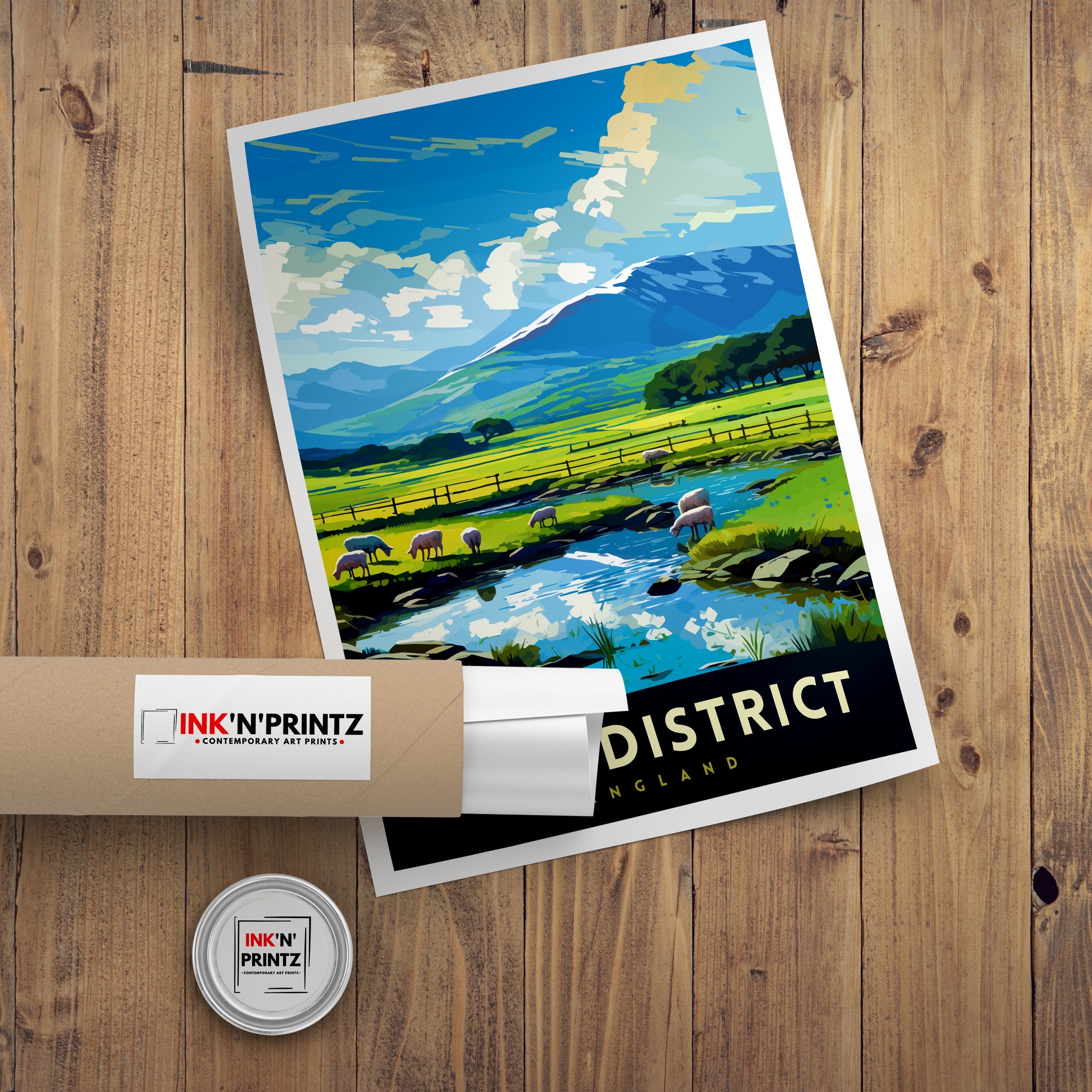 Lake District Cumbria Travel Print Lake District Wall Art Lake District Home Decor Lake District Illustration Travel Poster, Gift for Lake