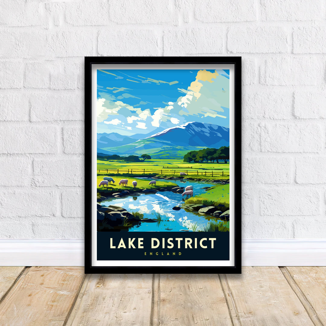 Lake District Cumbria Travel Poster Lake District Wall Art Lake District Home Decor Lake District Illustration Travel Poster, Gift for Lake