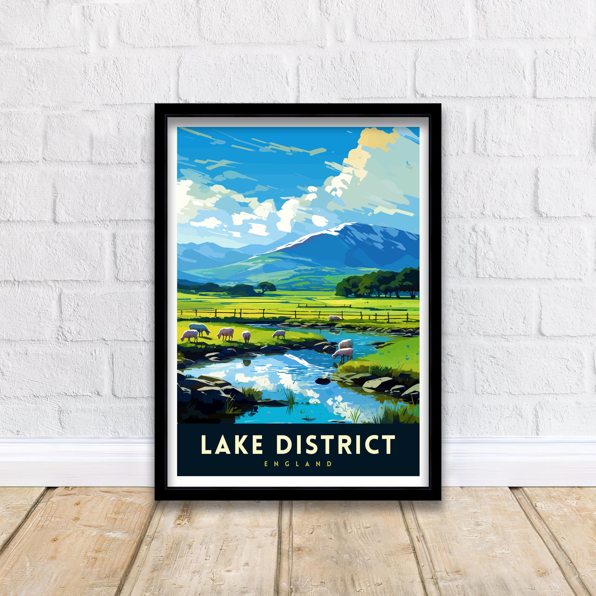 Lake District Cumbria Travel Print Lake District Wall Art Lake District Home Decor Lake District Illustration Travel Poster, Gift for Lake