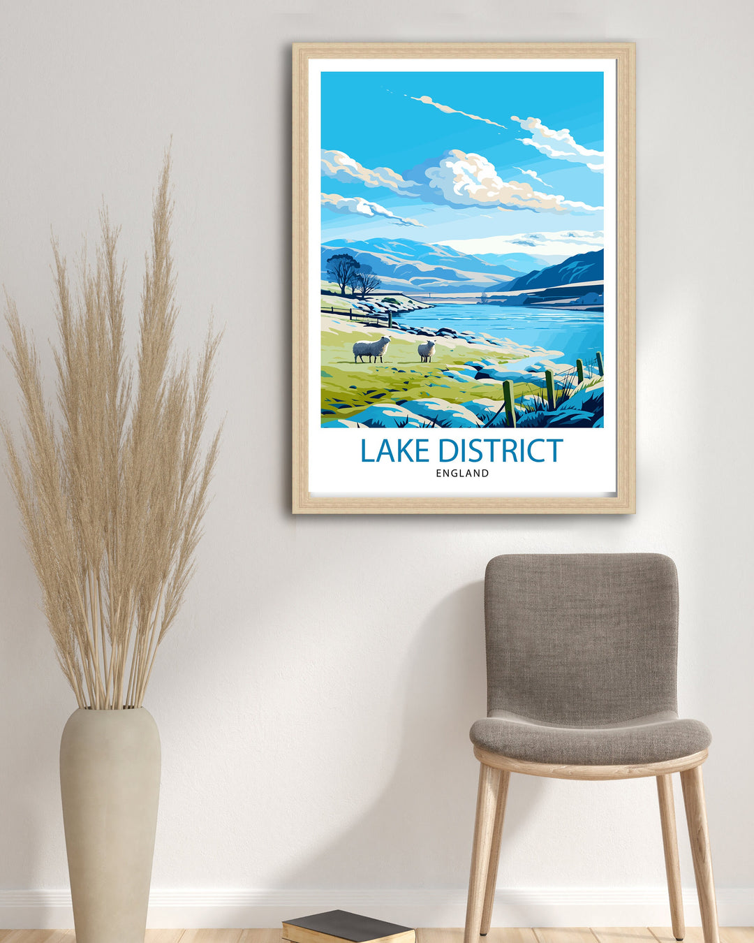 Lake District Cumbria Travel Poster Lake District Wall Art Lake District Home Decor Lake District Illustration Travel Poster, Gift for Lake