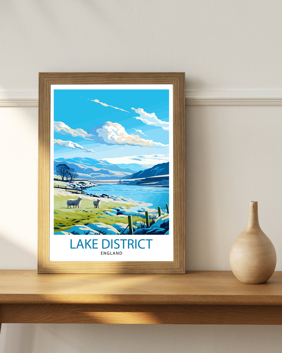 Lake District Cumbria Travel Poster Lake District Wall Art Lake District Home Decor Lake District Illustration Travel Poster, Gift for Lake