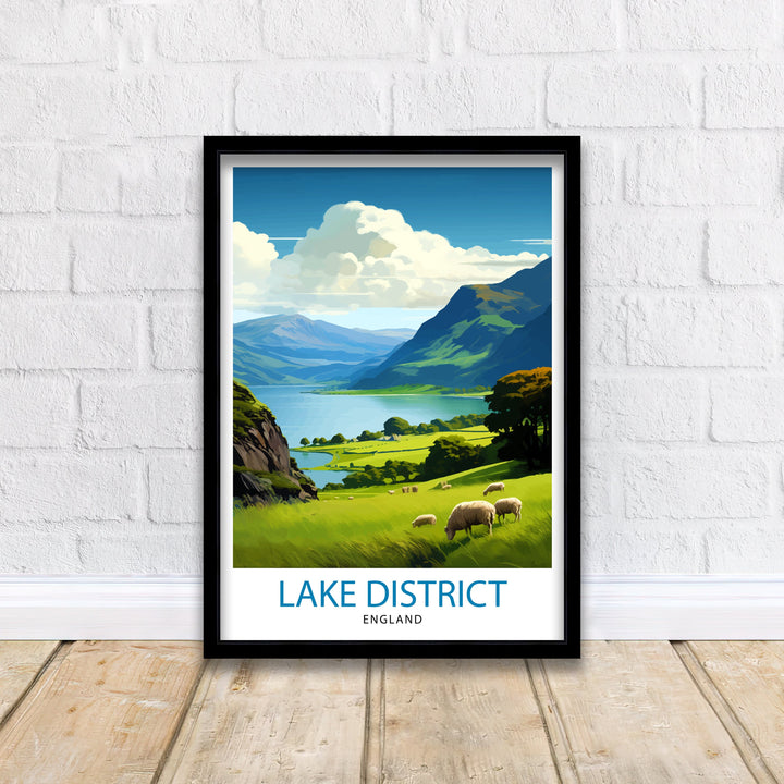 Lake District Cumbria Travel Poster Lake District Wall Art Lake District Home Decor Lake District Illustration Travel Poster, Gift for Lake