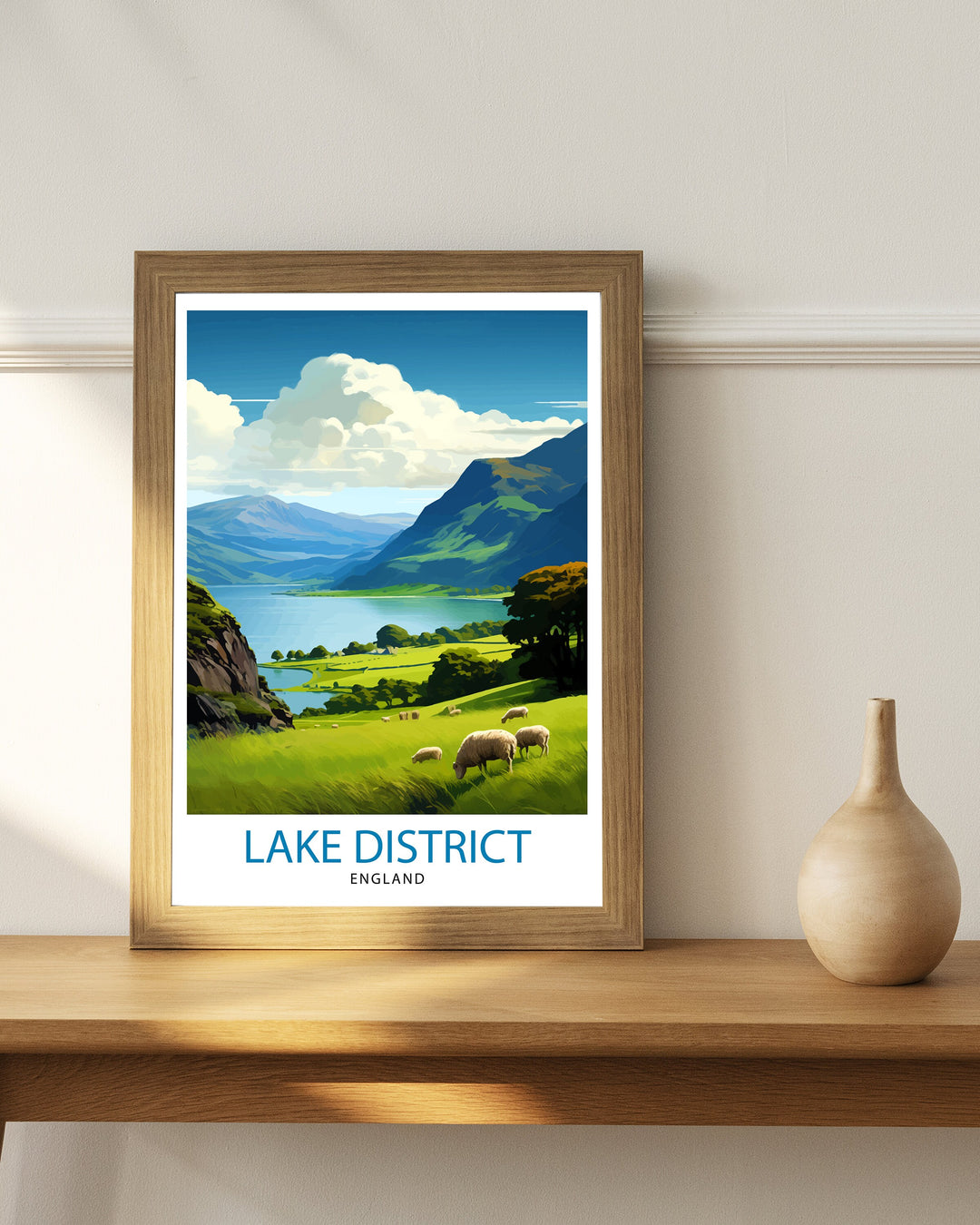 Lake District Cumbria Travel Poster Lake District Wall Art Lake District Home Decor Lake District Illustration Travel Poster, Gift for Lake