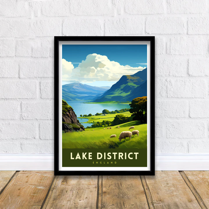 Lake District Cumbria Travel Poster Lake District Wall Art Lake District Home Decor Lake District Illustration Travel Poster, Gift for Lake