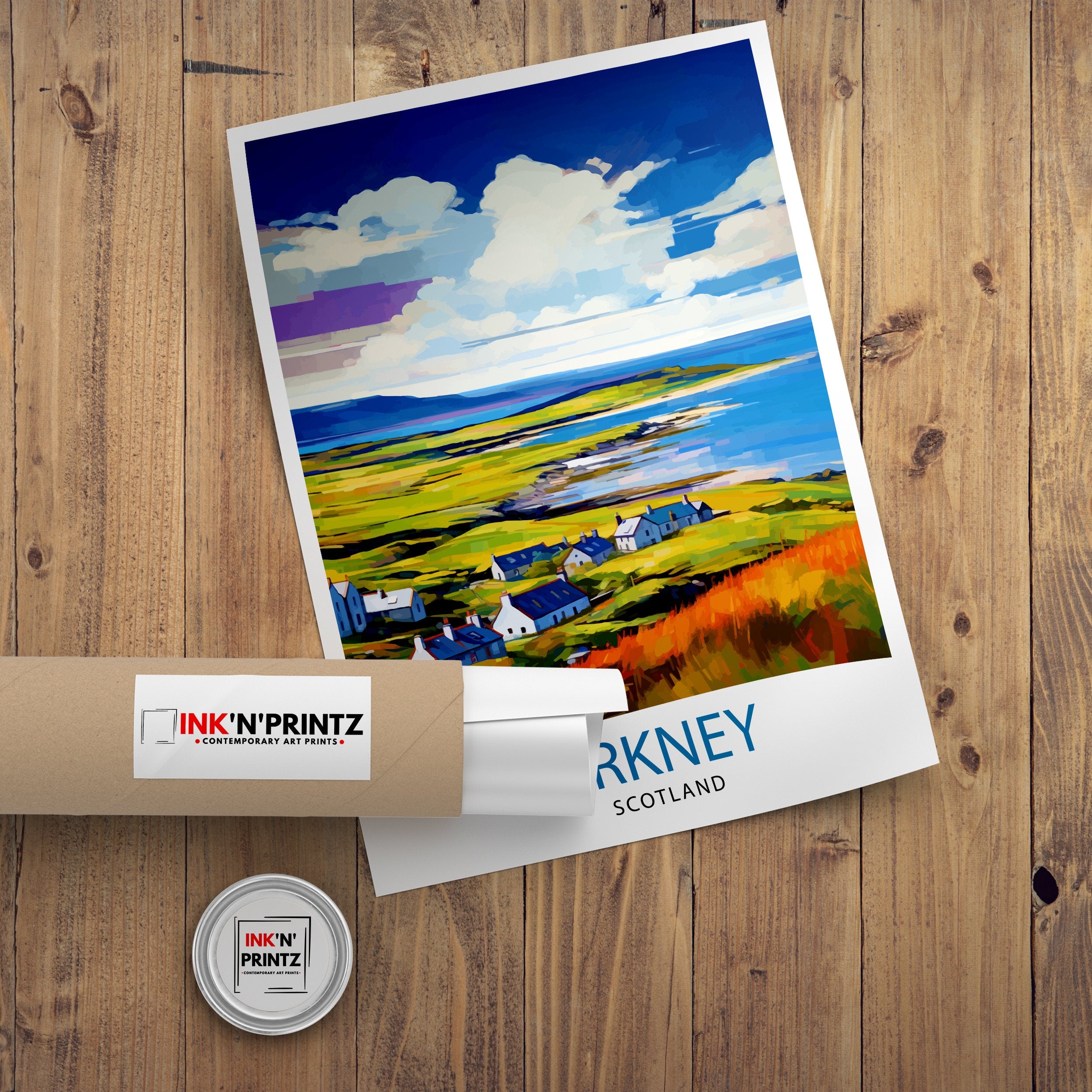 Orkney Islands Travel Print , Orkney Wall Art, Scotland Poster, Orkney Illustration, Travel Gift for Scotland, Orkney Home Decor