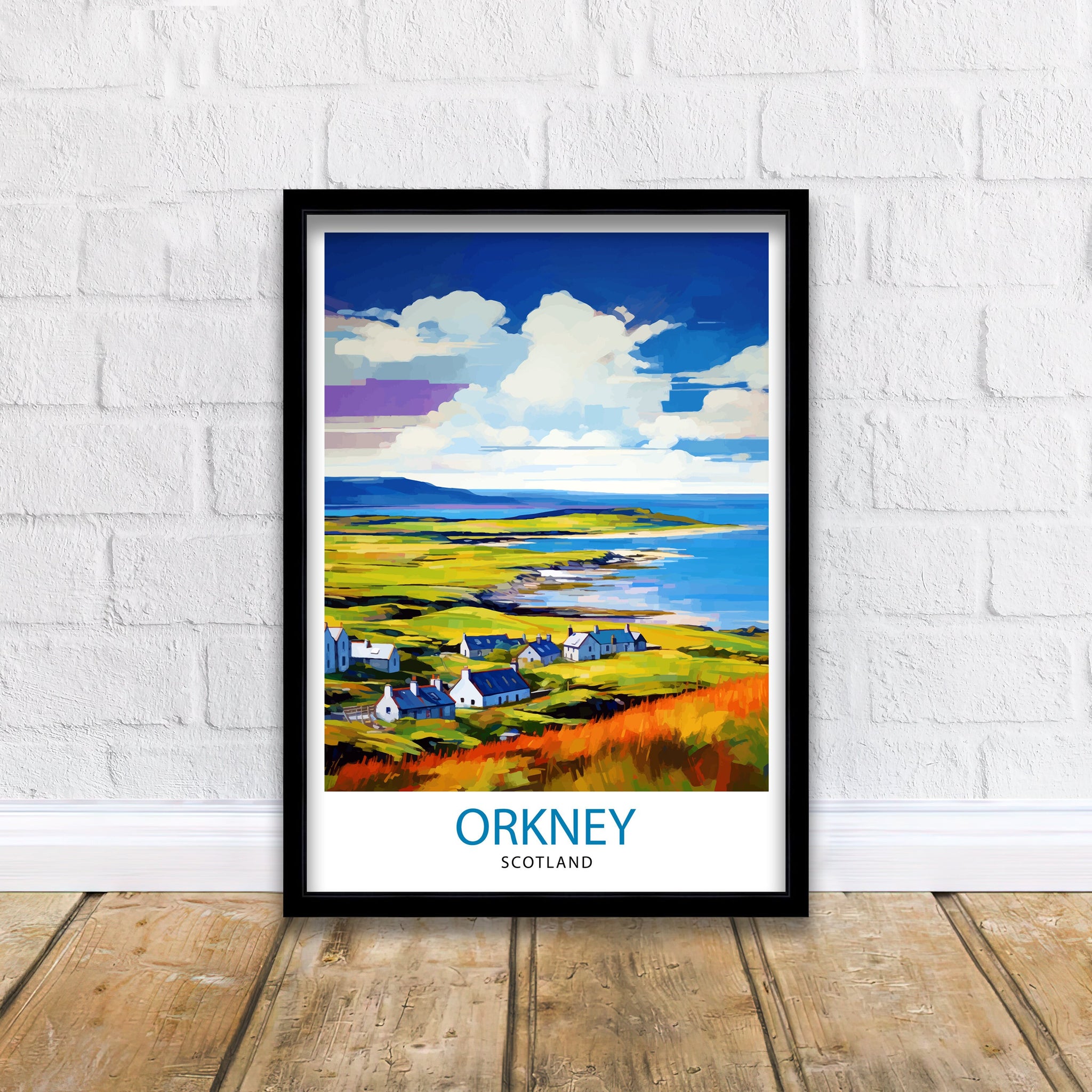 Orkney Islands Travel Print , Orkney Wall Art, Scotland Poster, Orkney Illustration, Travel Gift for Scotland, Orkney Home Decor