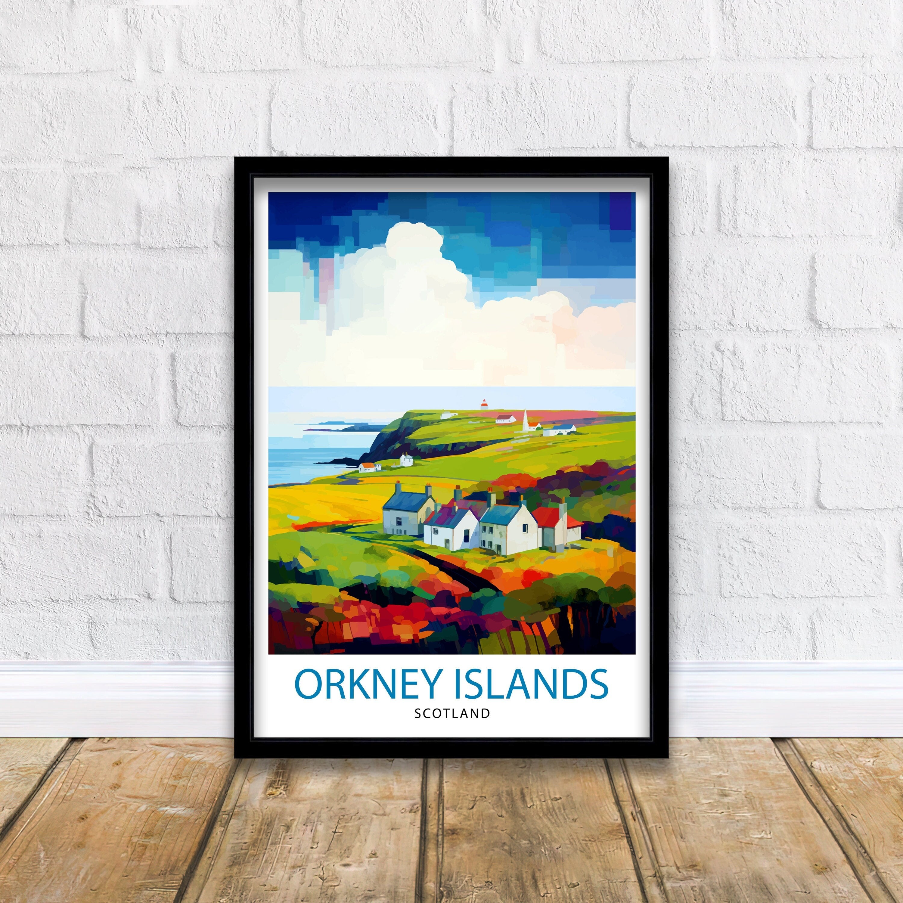 Orkney Islands Travel Print , Orkney Wall Art, Scotland Poster, Orkney Illustration, Travel Gift for Scotland, Orkney Home Decor