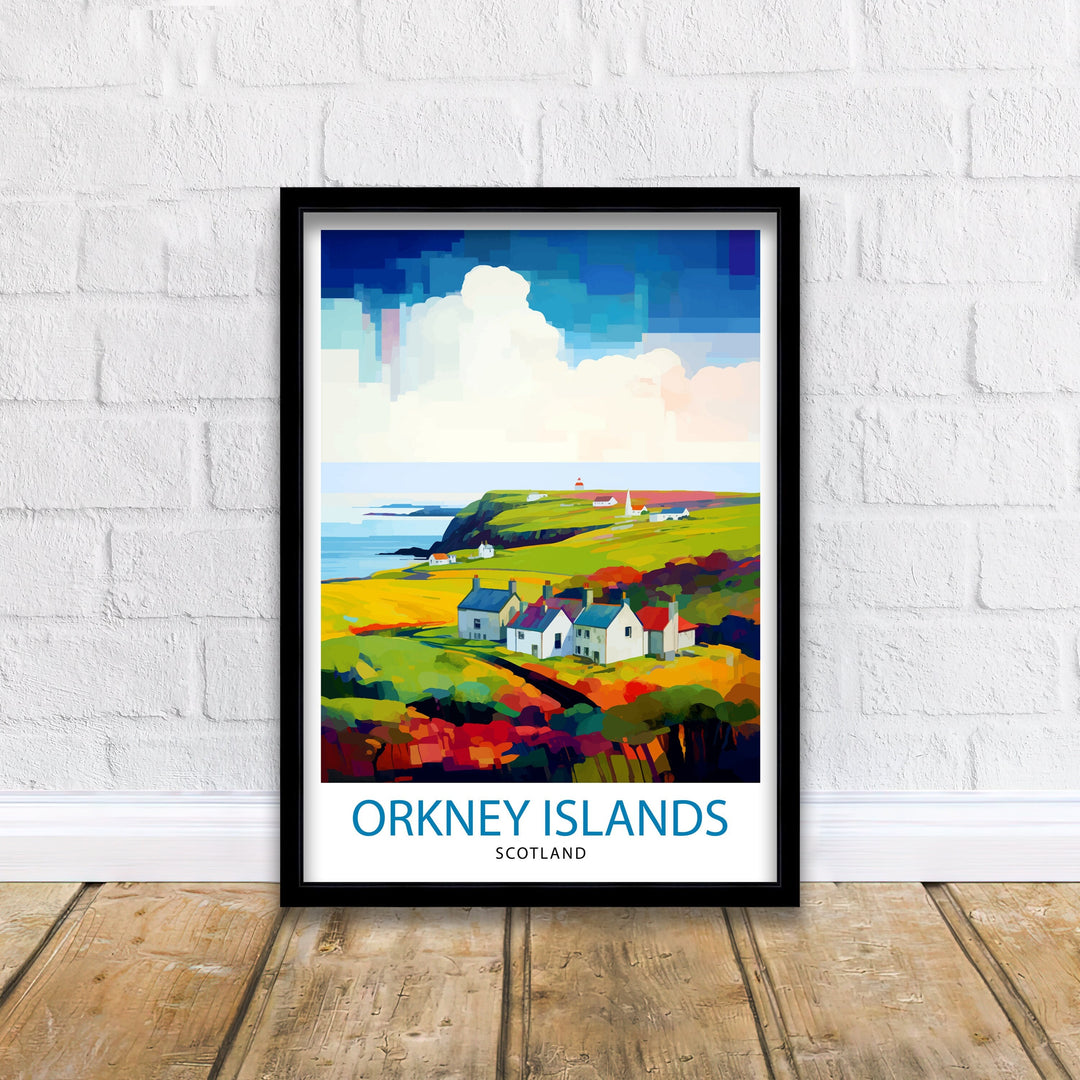 Orkney Islands Travel Poster , Orkney Wall Art, Scotland Poster, Orkney Illustration, Travel Gift for Scotland, Orkney Home Decor