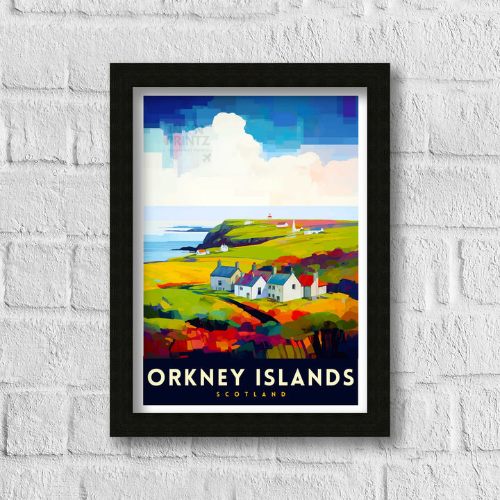 Orkney Islands Travel Poster Orkney Wall Art Scotland Poster Orkney Illustration Travel Gift for Scotland Orkney Home Decor