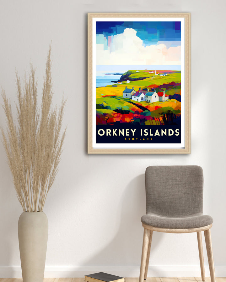 Orkney Islands Travel Poster Orkney Wall Art Scotland Poster Orkney Illustration Travel Gift for Scotland Orkney Home Decor