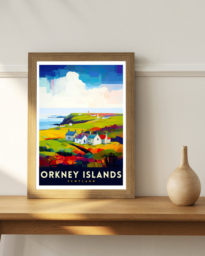 Orkney Islands Travel Poster Orkney Wall Art Scotland Poster Orkney Illustration Travel Gift for Scotland Orkney Home Decor