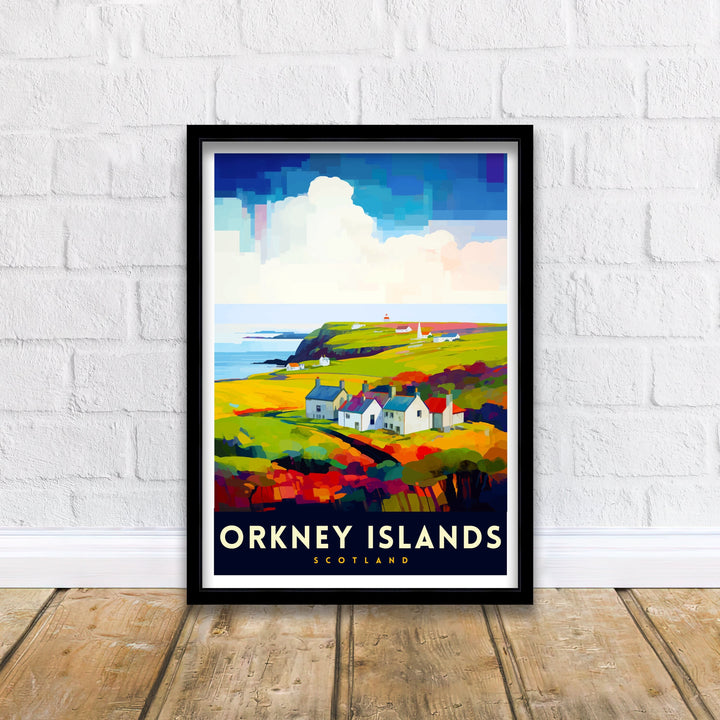 Orkney Islands Travel Poster Orkney Wall Art Scotland Poster Orkney Illustration Travel Gift for Scotland Orkney Home Decor