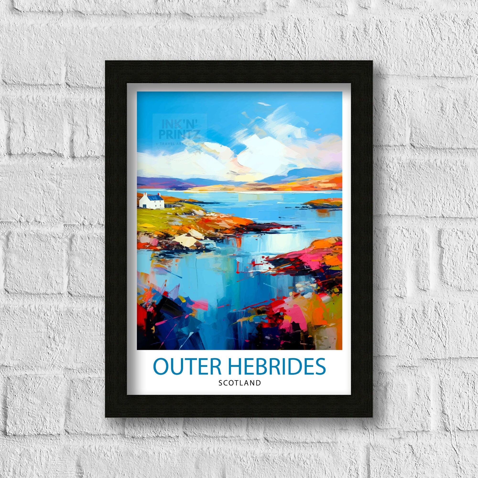Outer Hebrides Travel Print Hebrides Wall Decor Hebrides Home Living Decor Hebrides Illustration Travel Poster Gift for Hebrides