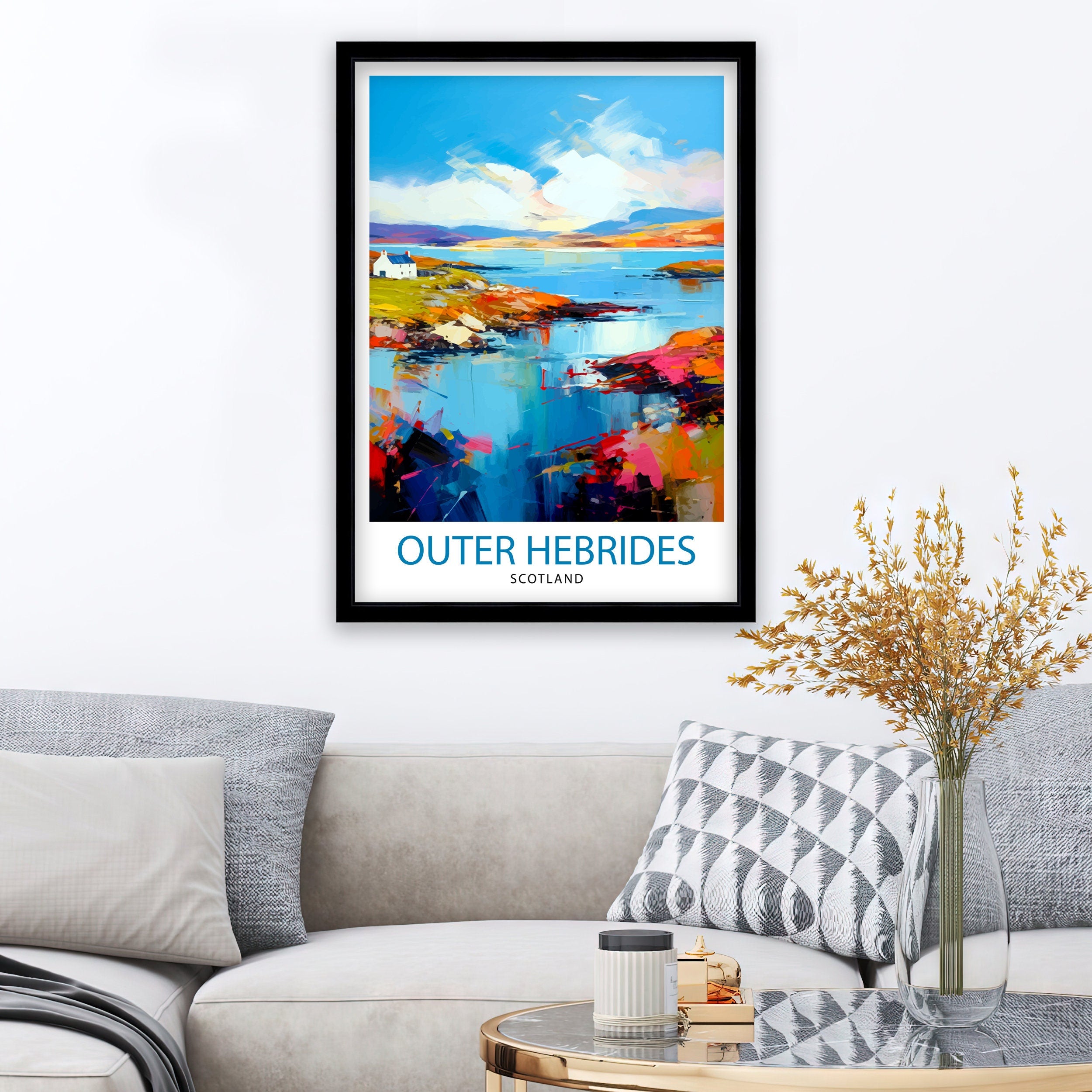 Outer Hebrides Travel Print Hebrides Wall Decor Hebrides Home Living Decor Hebrides Illustration Travel Poster Gift for Hebrides