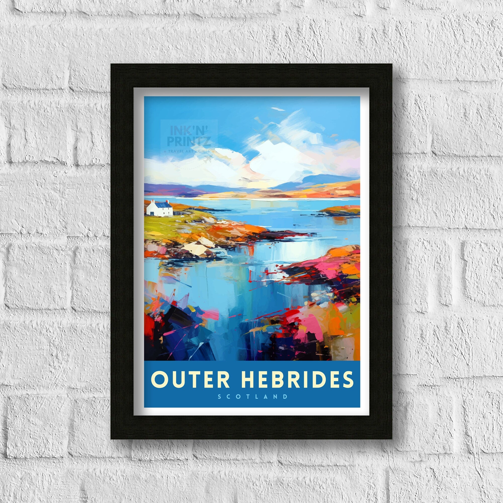 Outer Hebrides Travel Print Hebrides Wall Decor Hebrides Home Living Decor Hebrides Illustration Travel Poster Gift for Hebrides