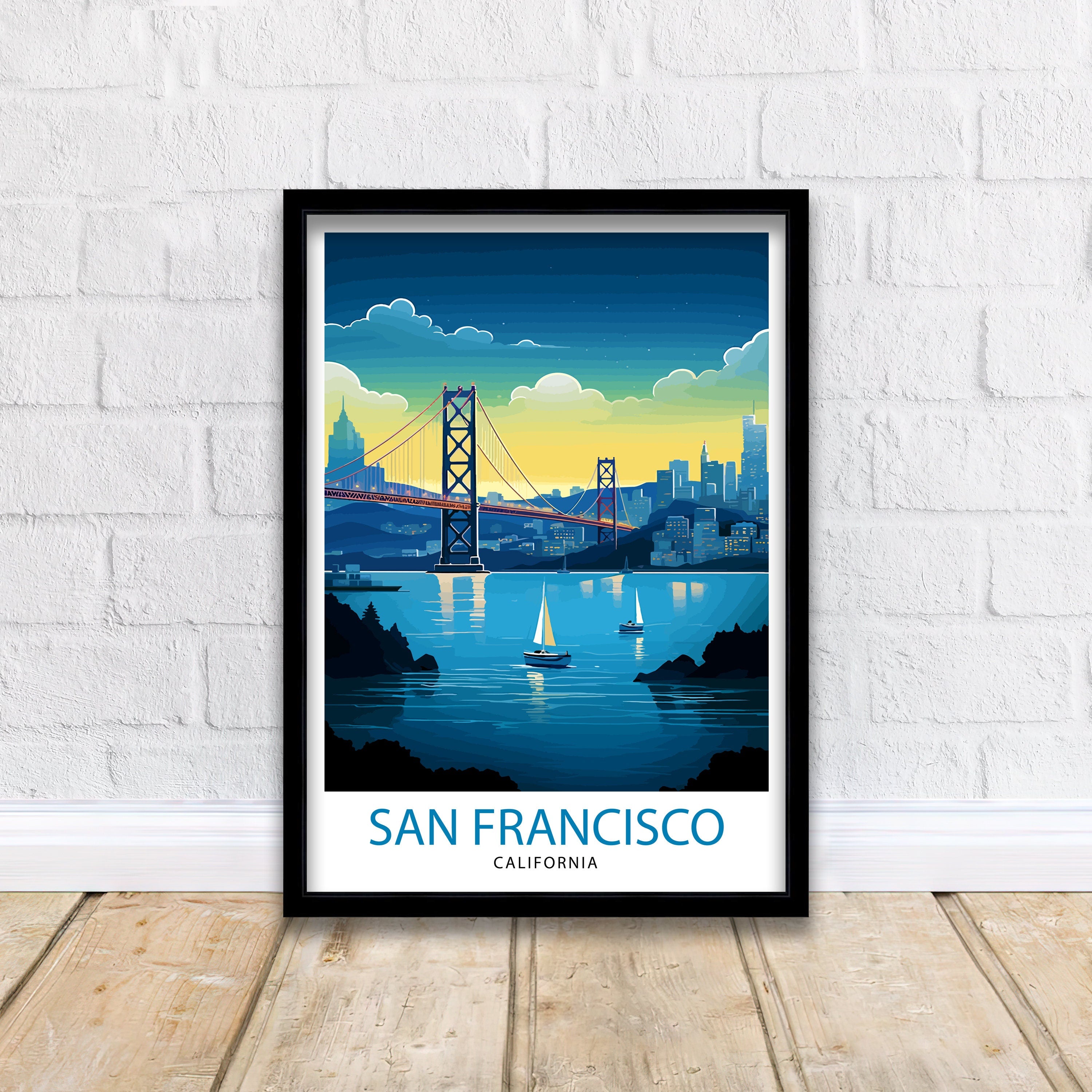 San Francisco Travel Print| San Francisco Wall Art San Francisco Home Decor San Francisco Illustration San Francisco Poster San Francisco