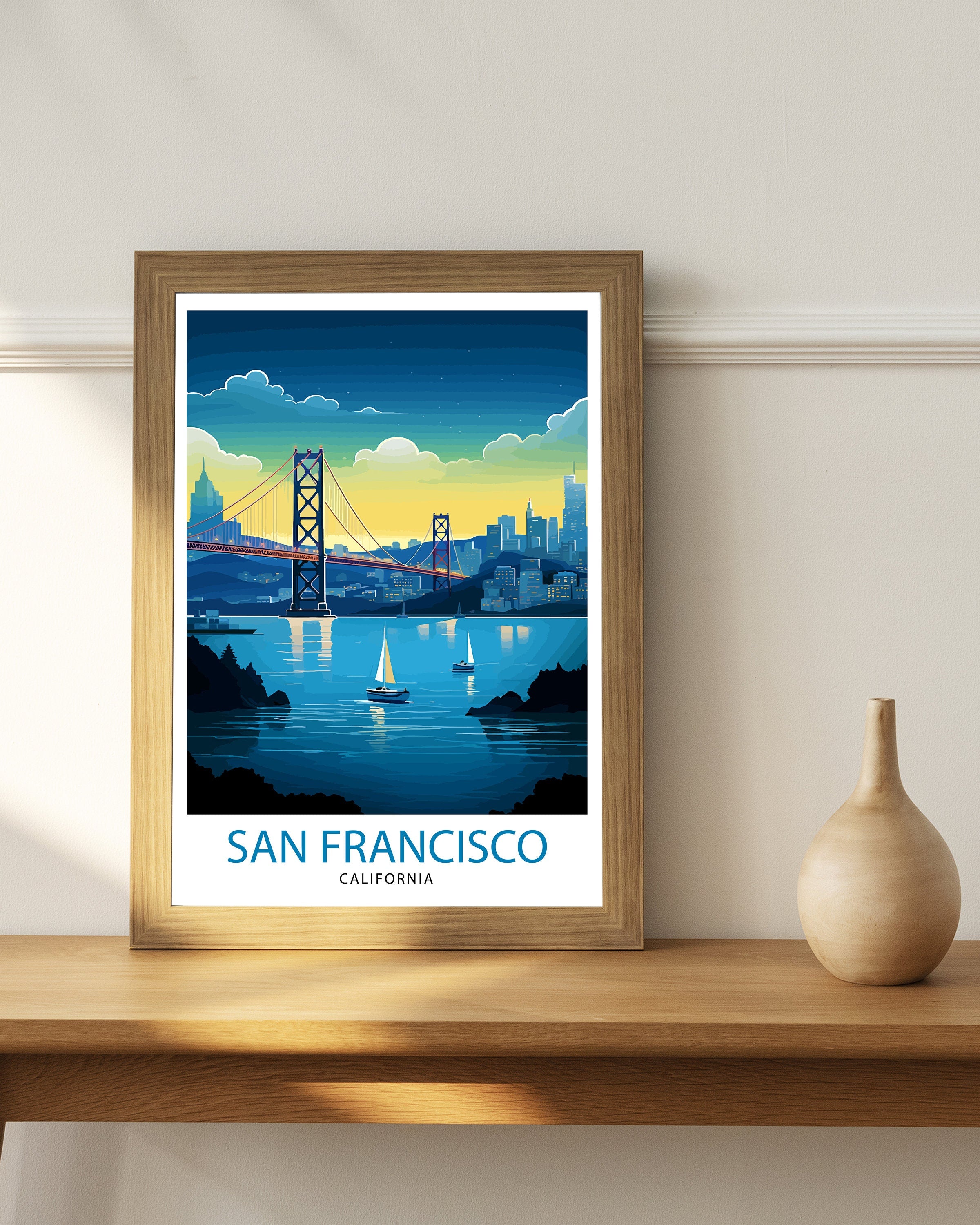 San Francisco Travel Print| San Francisco Wall Art San Francisco Home Decor San Francisco Illustration San Francisco Poster San Francisco