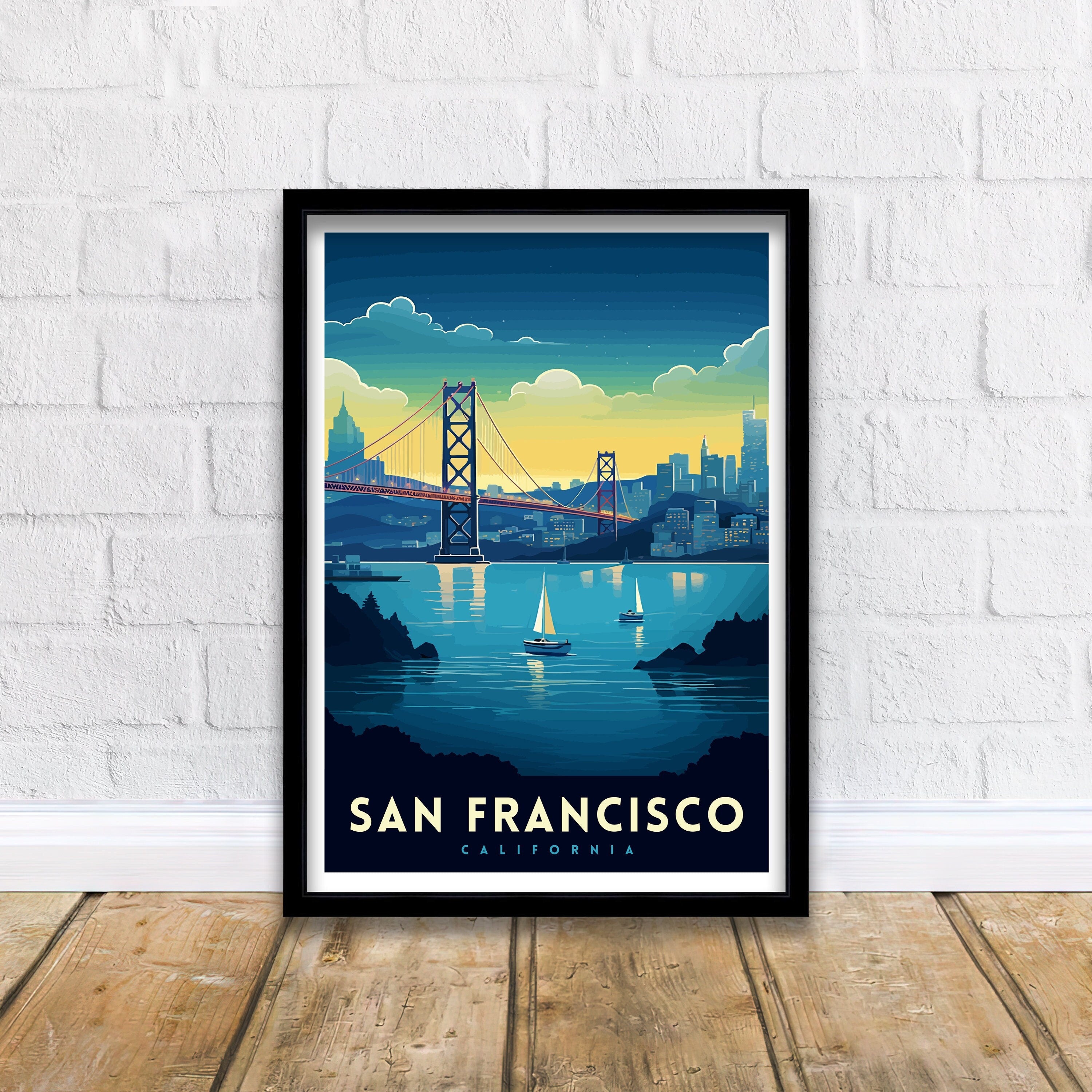 San Francisco Travel Print| San Francisco Wall Art San Francisco Home Decor San Francisco Illustration San Francisco Poster San Francisco