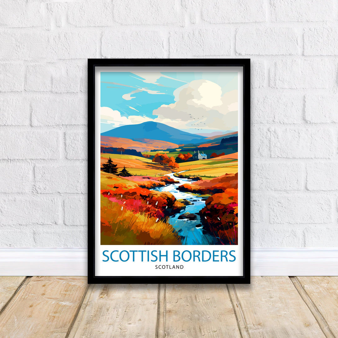 Scottish Borders Travel Poster Scottish Borders