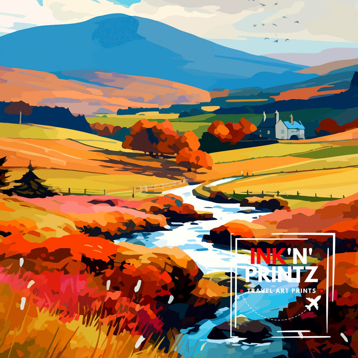 Scottish Borders Travel Poster Scottish Borders