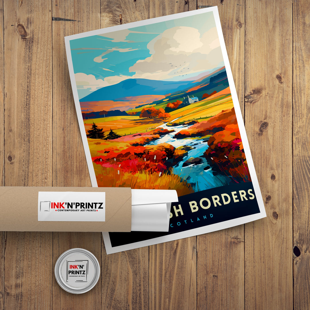 Scottish Borders Travel Poster Scottish Borders