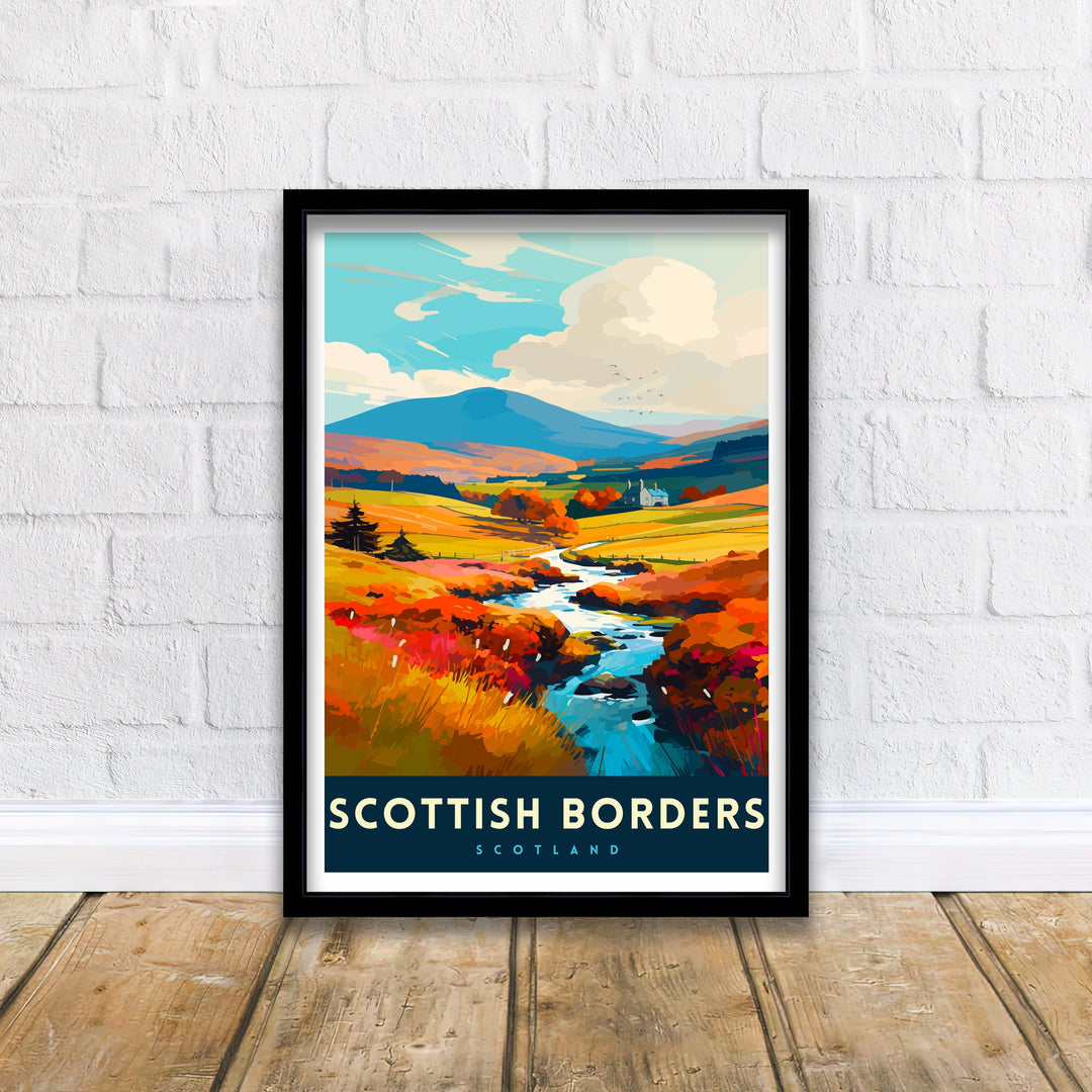 Scottish Borders Travel Poster Scottish Borders