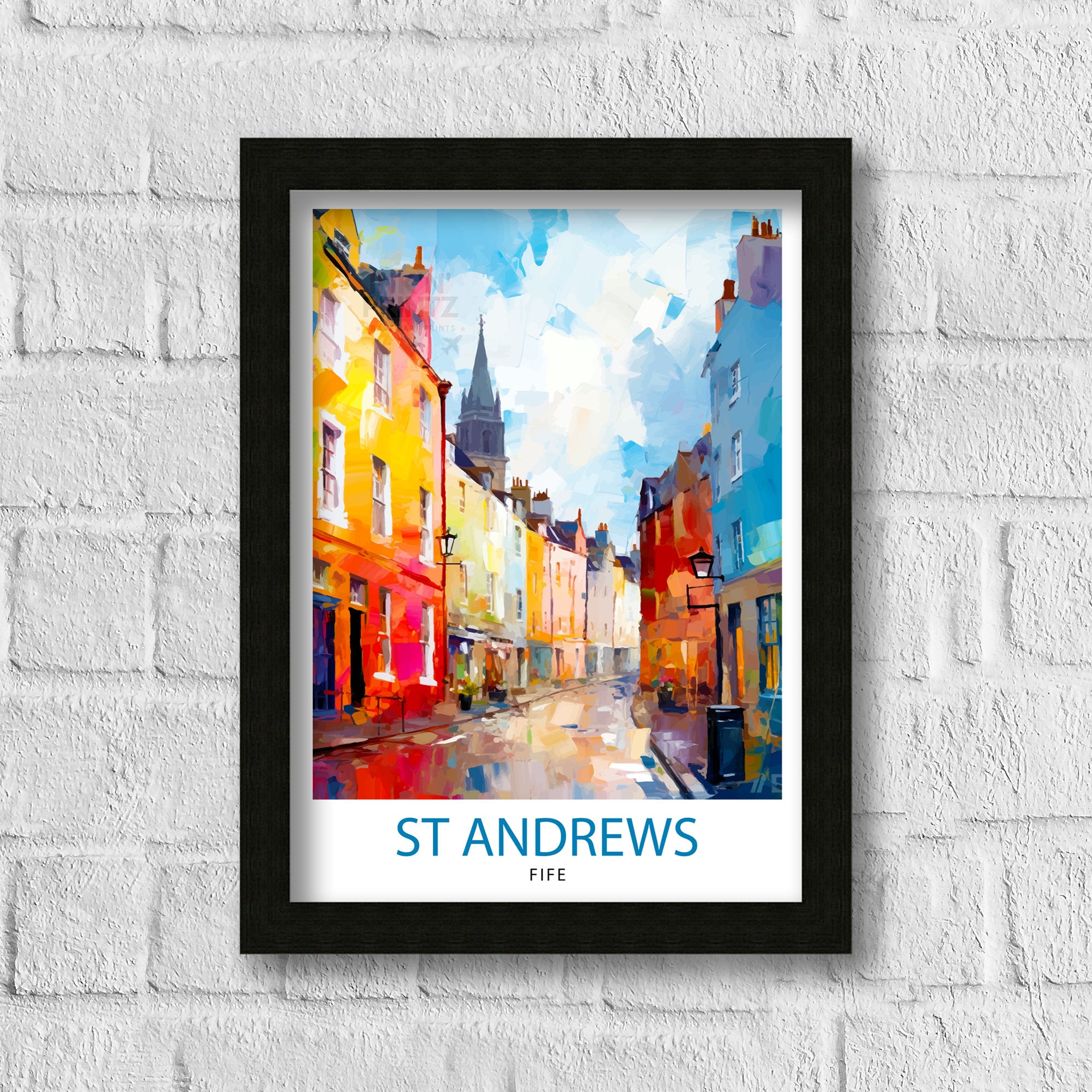 St Andrews Fife Travel Print St Andrews Wall Decor St Andrews Poster Scotland Travel Prints St Andrews Art Print St Andrews Illustration
