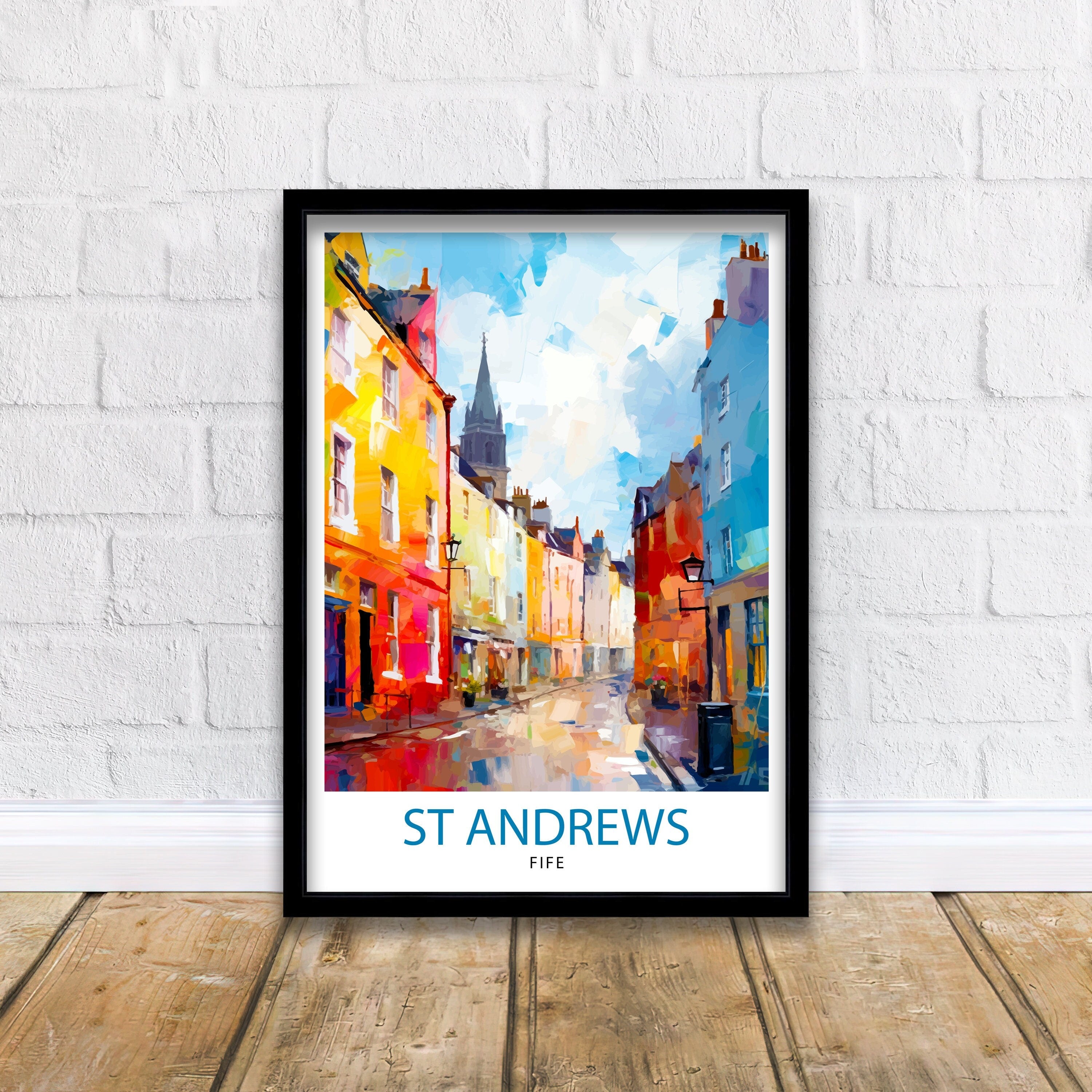 St Andrews Fife Travel Print St Andrews Wall Decor St Andrews Poster Scotland Travel Prints St Andrews Art Print St Andrews Illustration