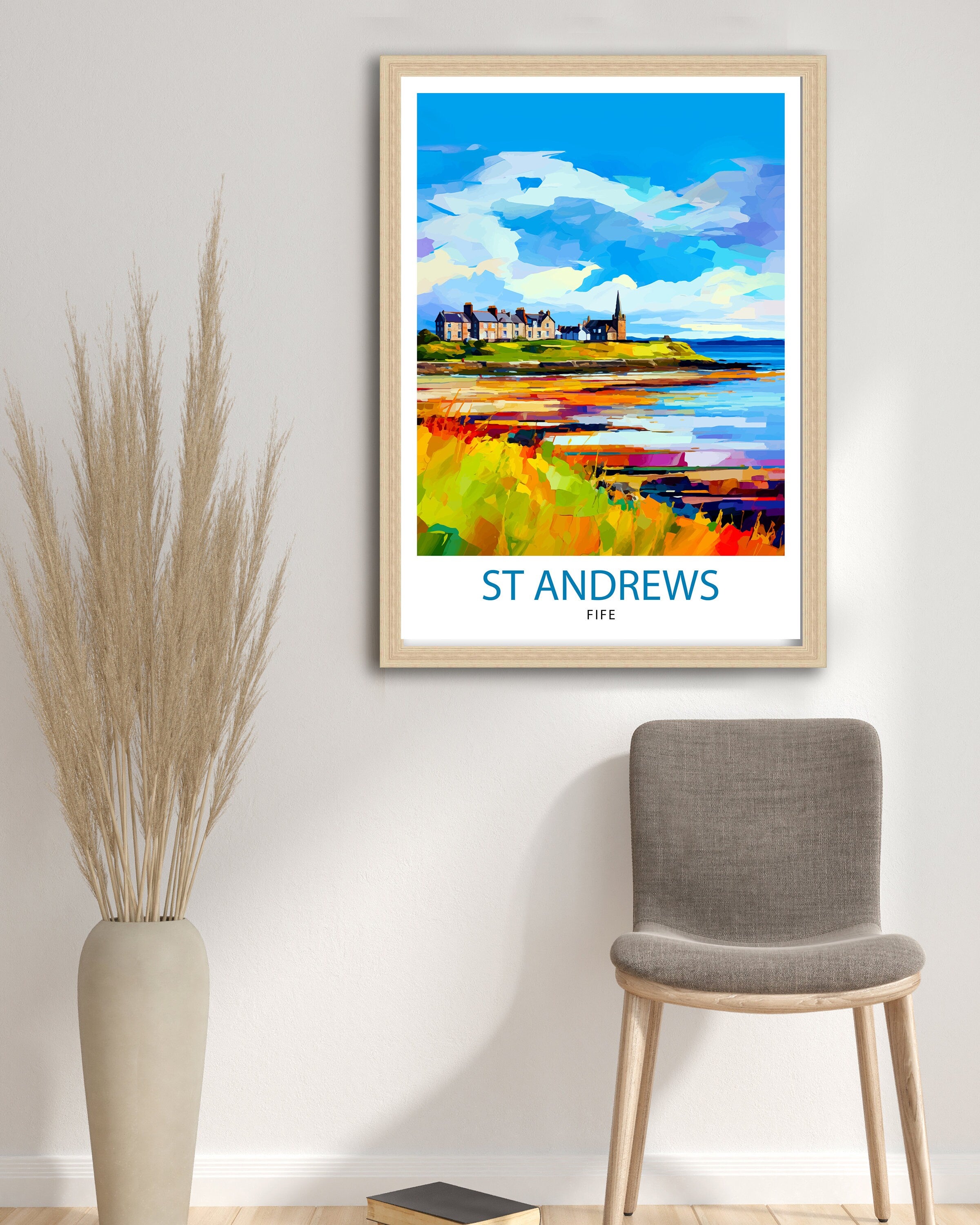 St Andrews Fife Travel Print St Andrews Wall Decor St Andrews Poster Scotland Travel Prints St Andrews Art Print St Andrews Illustration