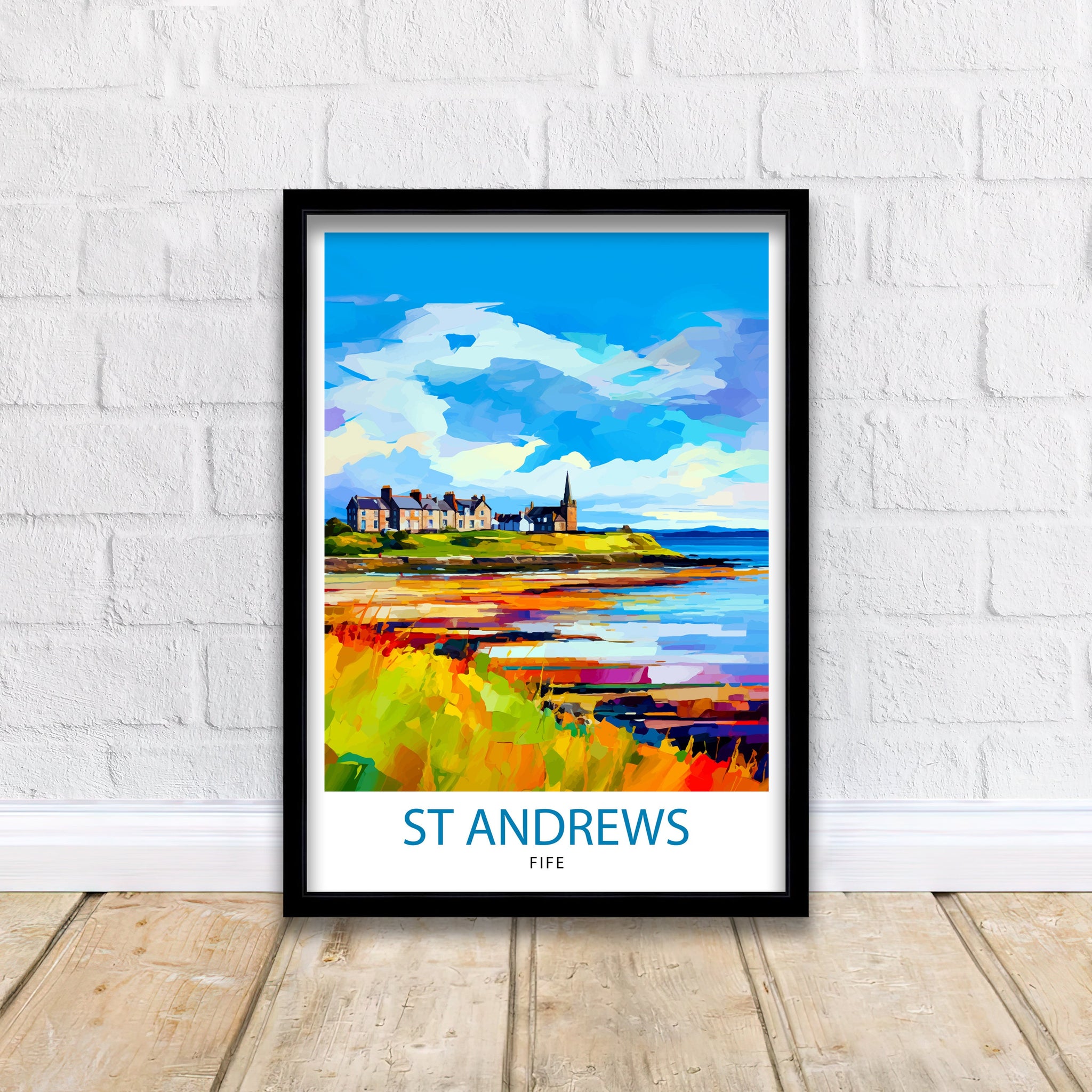 St Andrews Fife Travel Print St Andrews Wall Decor St Andrews Poster Scotland Travel Prints St Andrews Art Print St Andrews Illustration