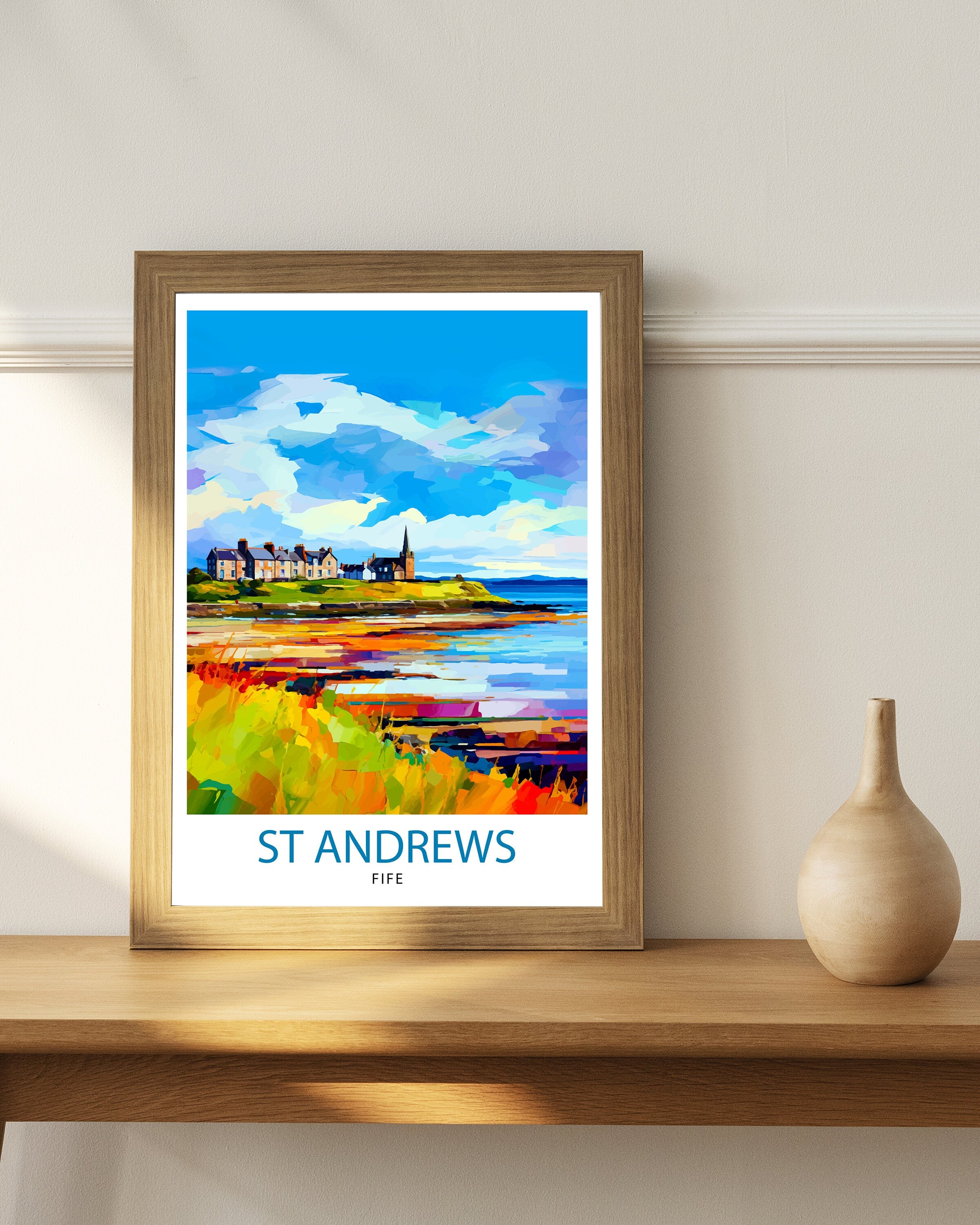 St Andrews Fife Travel Print St Andrews Wall Decor St Andrews Poster Scotland Travel Prints St Andrews Art Print St Andrews Illustration