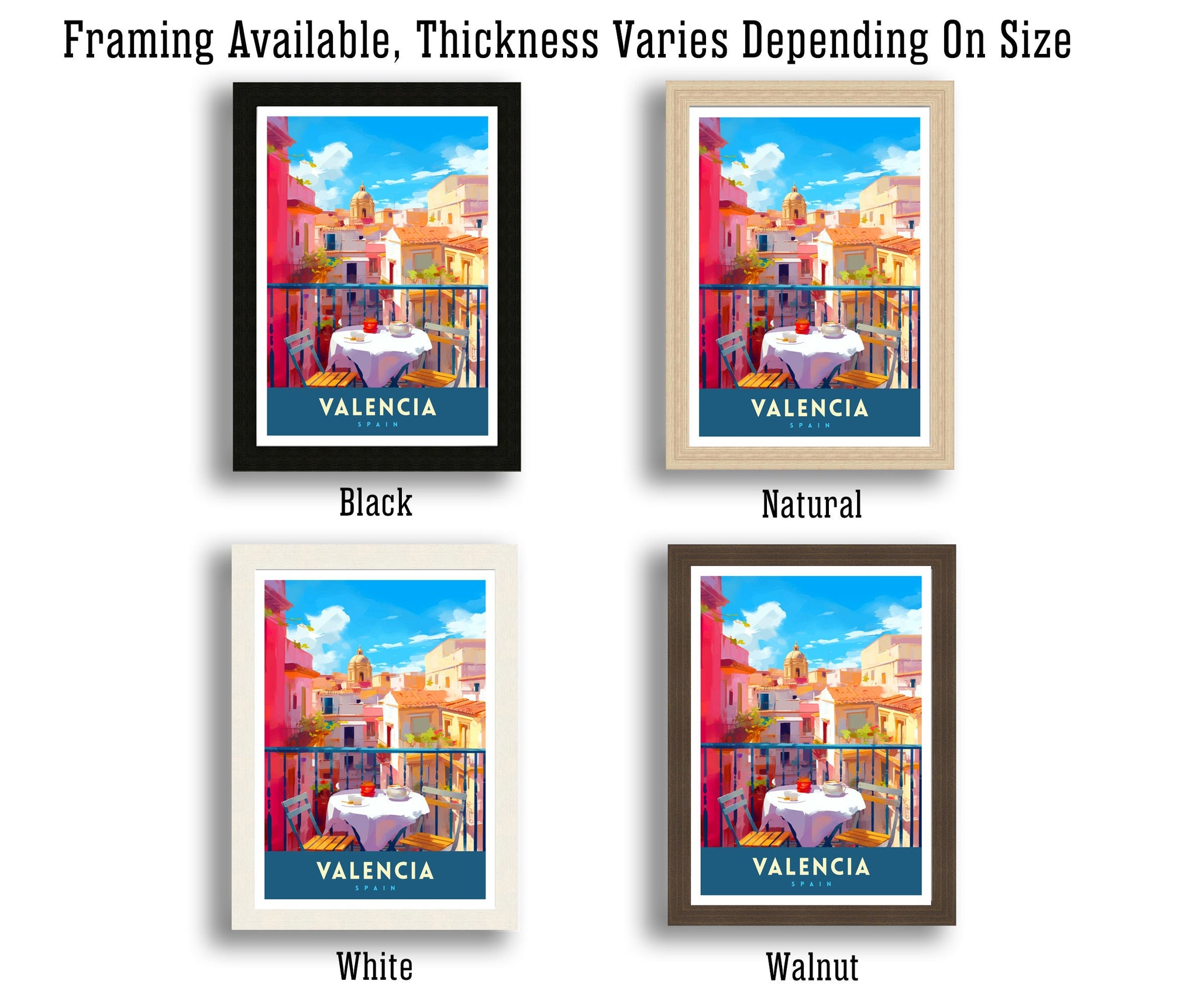 Valencia Spain Print Vibrant Cityscape Art Valencia Beach Poster Spanish Architecture Wall Art Turia Gardens Decor Mediterranean Travel Gift