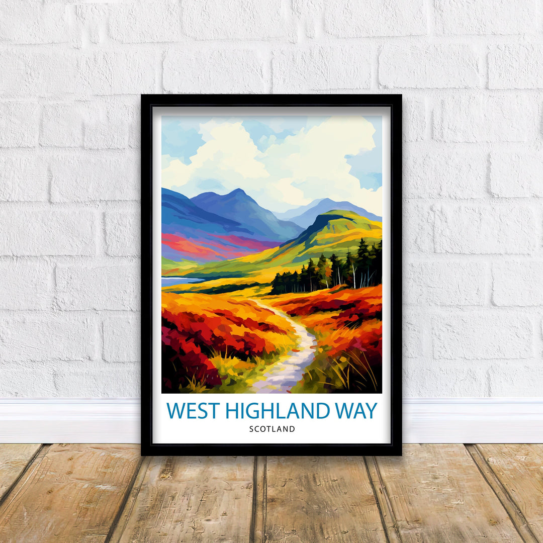 West Highland Way Scotland Print Scottish Long-Distance Trail Art Scotland Hiking Poster West Highland Path Wall Decor Outdoor