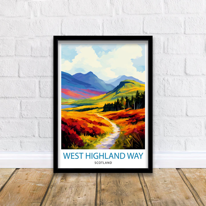 West Highland Way Scotland Print Scottish Long-Distance Trail Art Scotland Hiking Poster West Highland Path Wall Decor Outdoor