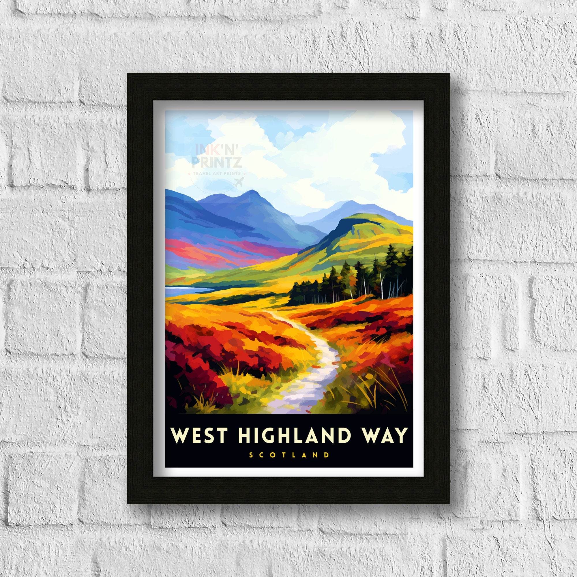 West Highland Way Scotland Print Scottish Long-Distance Trail Art Scotland Hiking Poster West Highland Path Wall Decor Outdoor