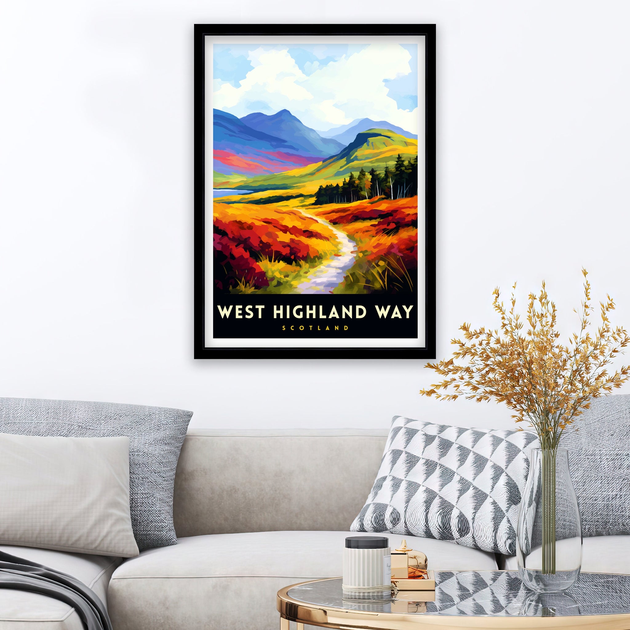 West Highland Way Scotland Print Scottish Long-Distance Trail Art Scotland Hiking Poster West Highland Path Wall Decor Outdoor