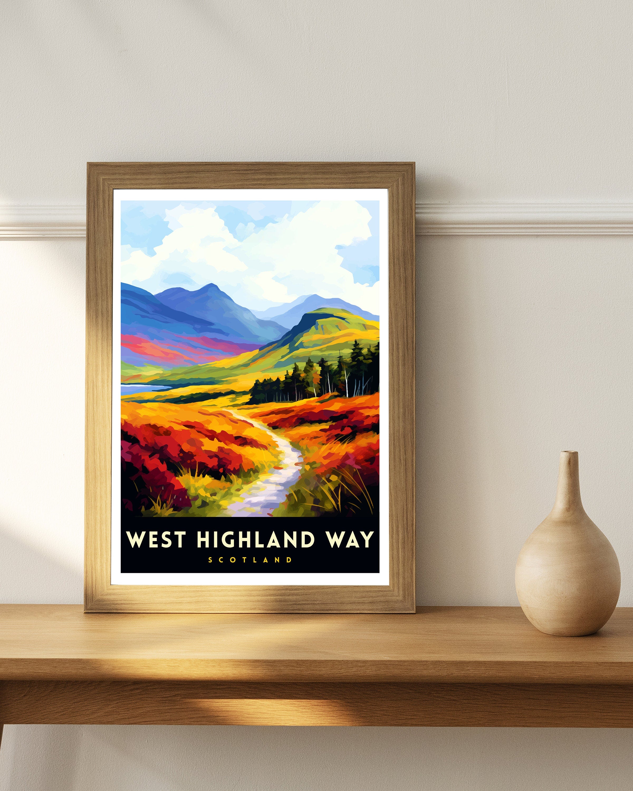 West Highland Way Scotland Print Scottish Long-Distance Trail Art Scotland Hiking Poster West Highland Path Wall Decor Outdoor