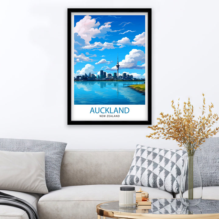 Auckland New Zealand Travel Poster Auckland