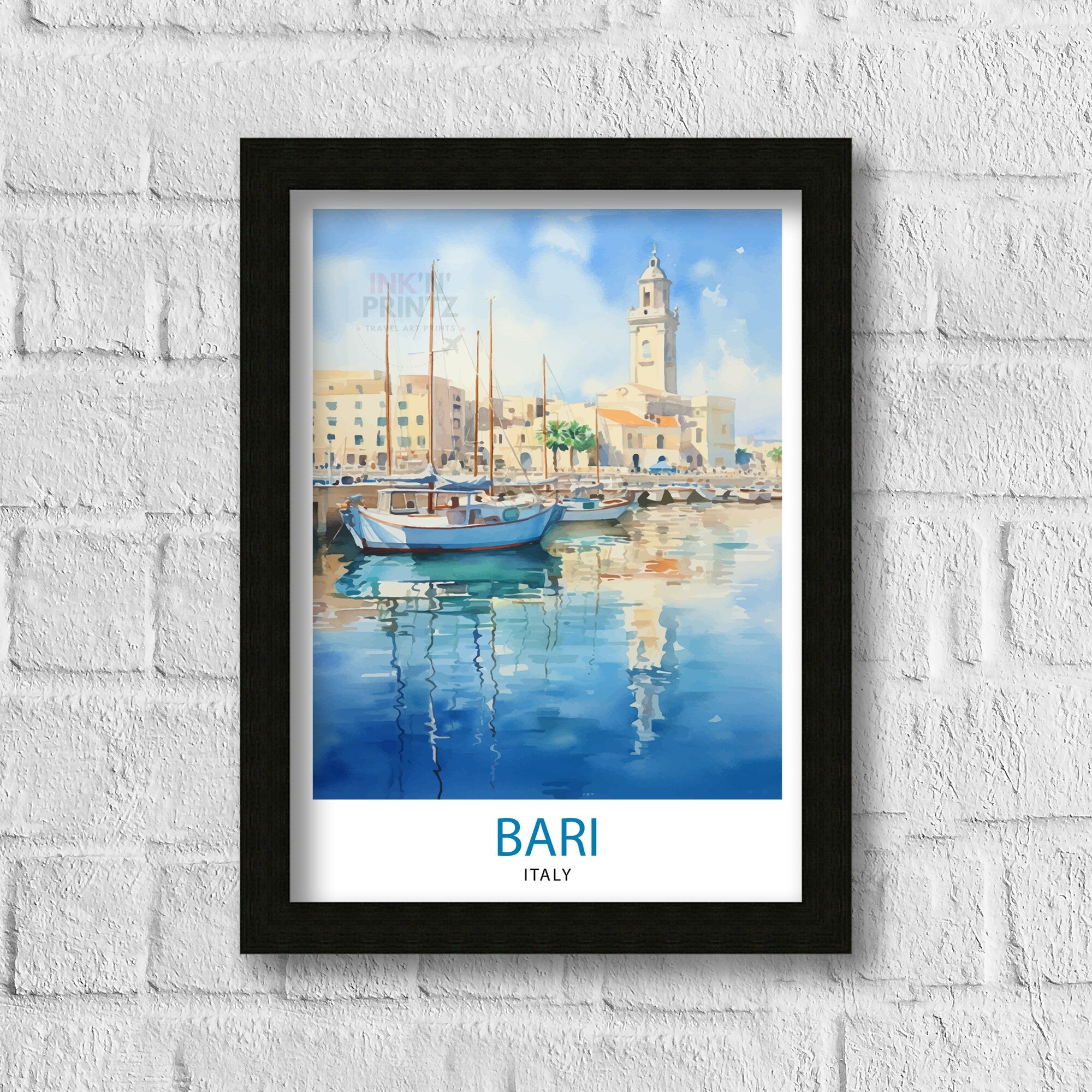 Bari Italy Travel Print Bari Wall Decor Bari Poster Italy Travel Prints Bari Art Print Bari Illustration Bari Wall Art