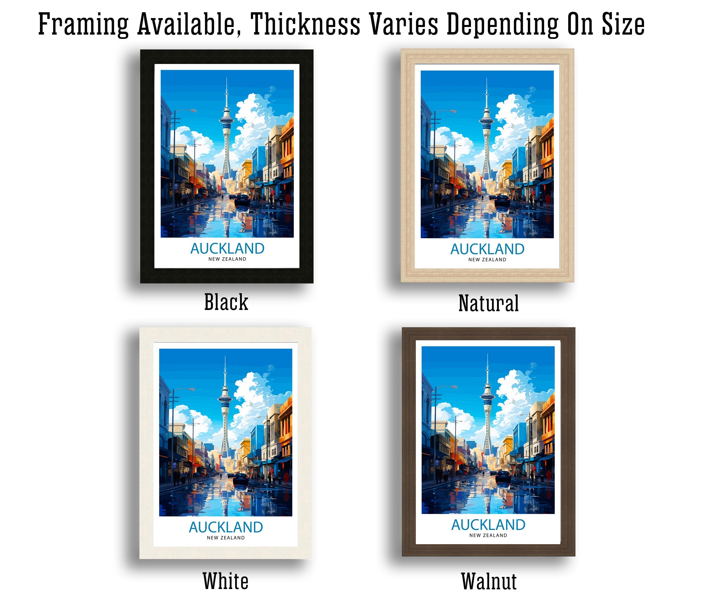 Auckland New Zealand Travel Print Auckland Wall Decor Vibrant City Poster New Zealand Art Skyline Illustration Decorative Wall Art Gift Idea