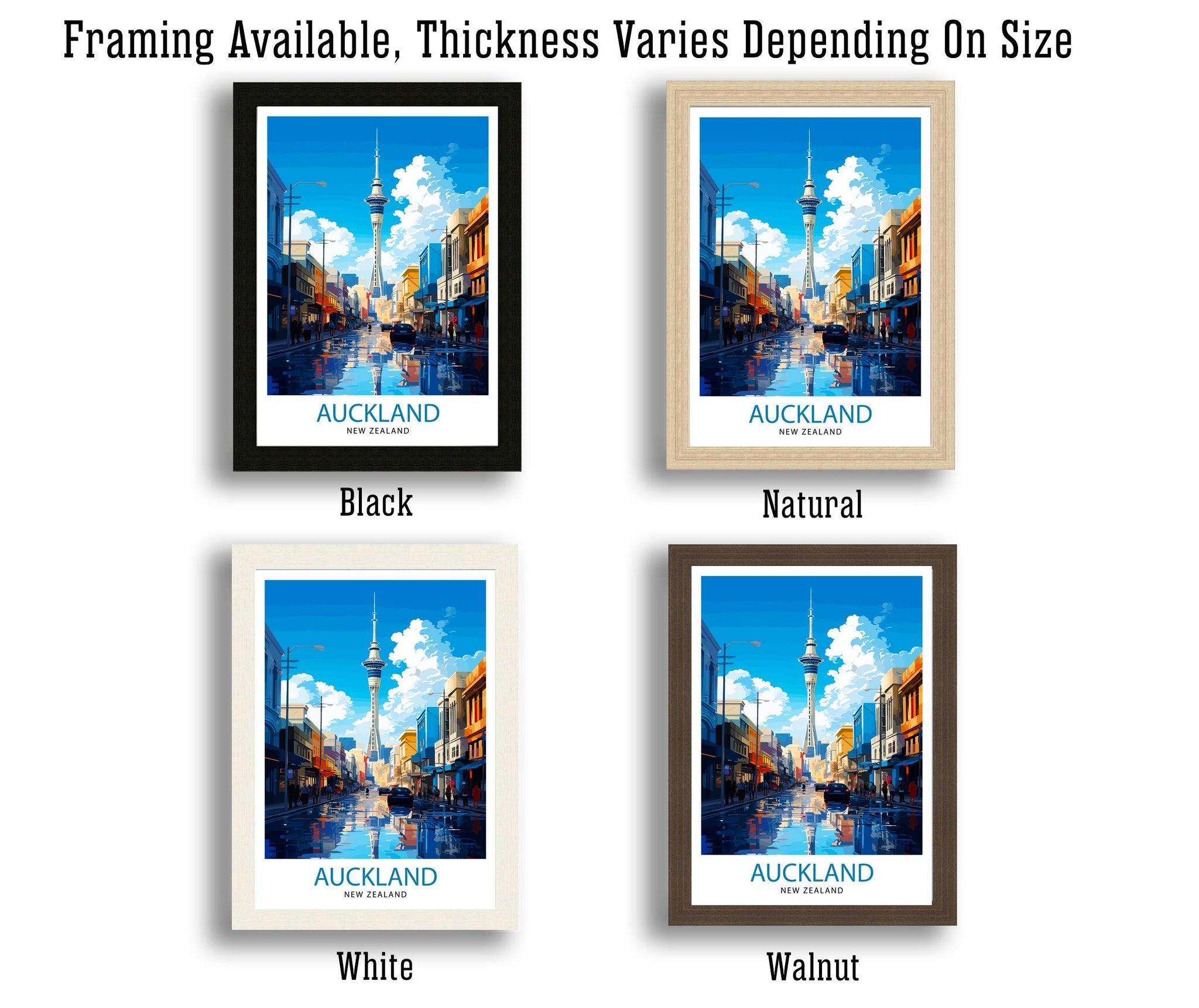 Auckland New Zealand Travel Print Auckland Wall Decor Vibrant City Poster New Zealand Art Skyline Illustration Decorative Wall Art Gift Idea