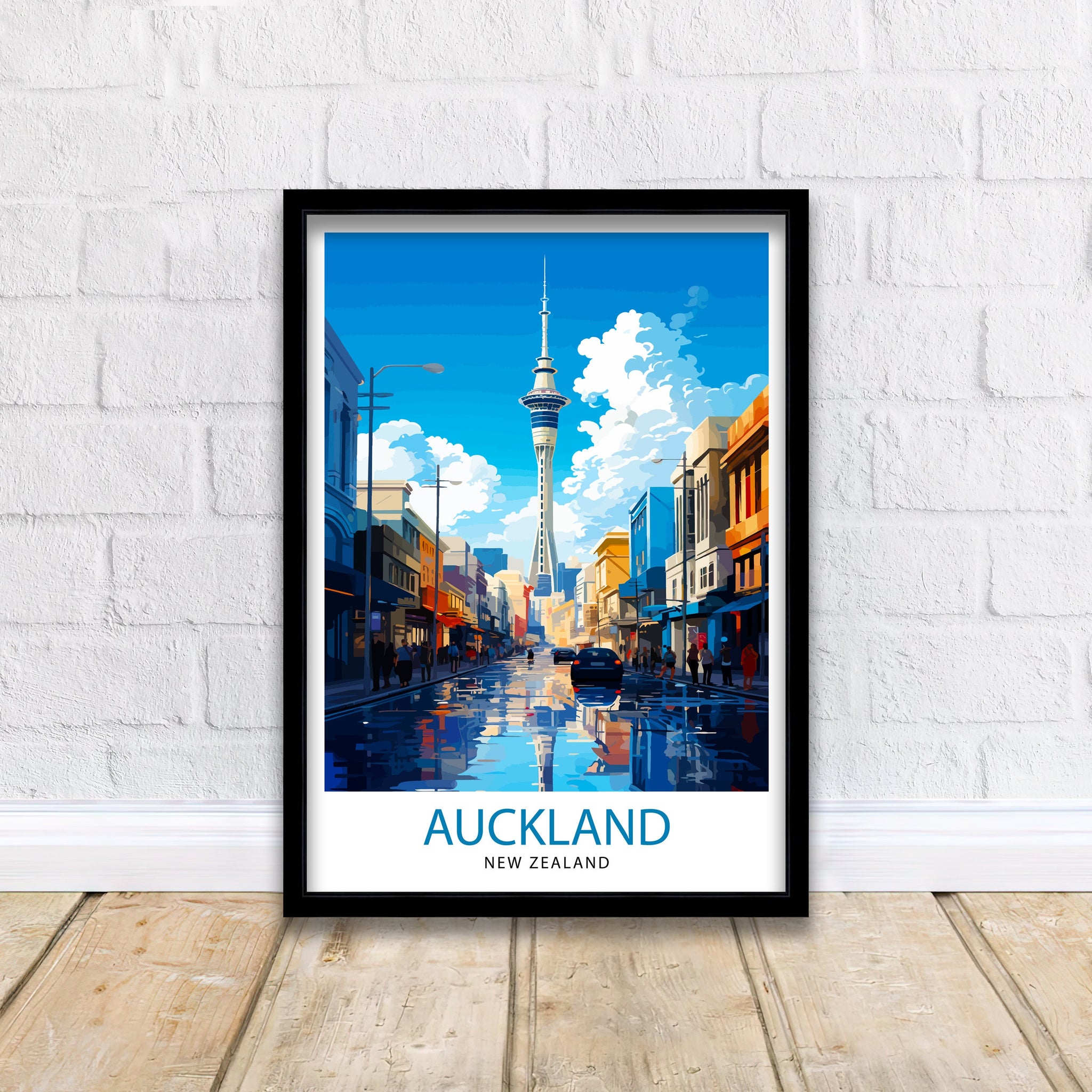 Auckland New Zealand Travel Print Auckland Wall Decor Vibrant City Poster New Zealand Art Skyline Illustration Decorative Wall Art Gift Idea