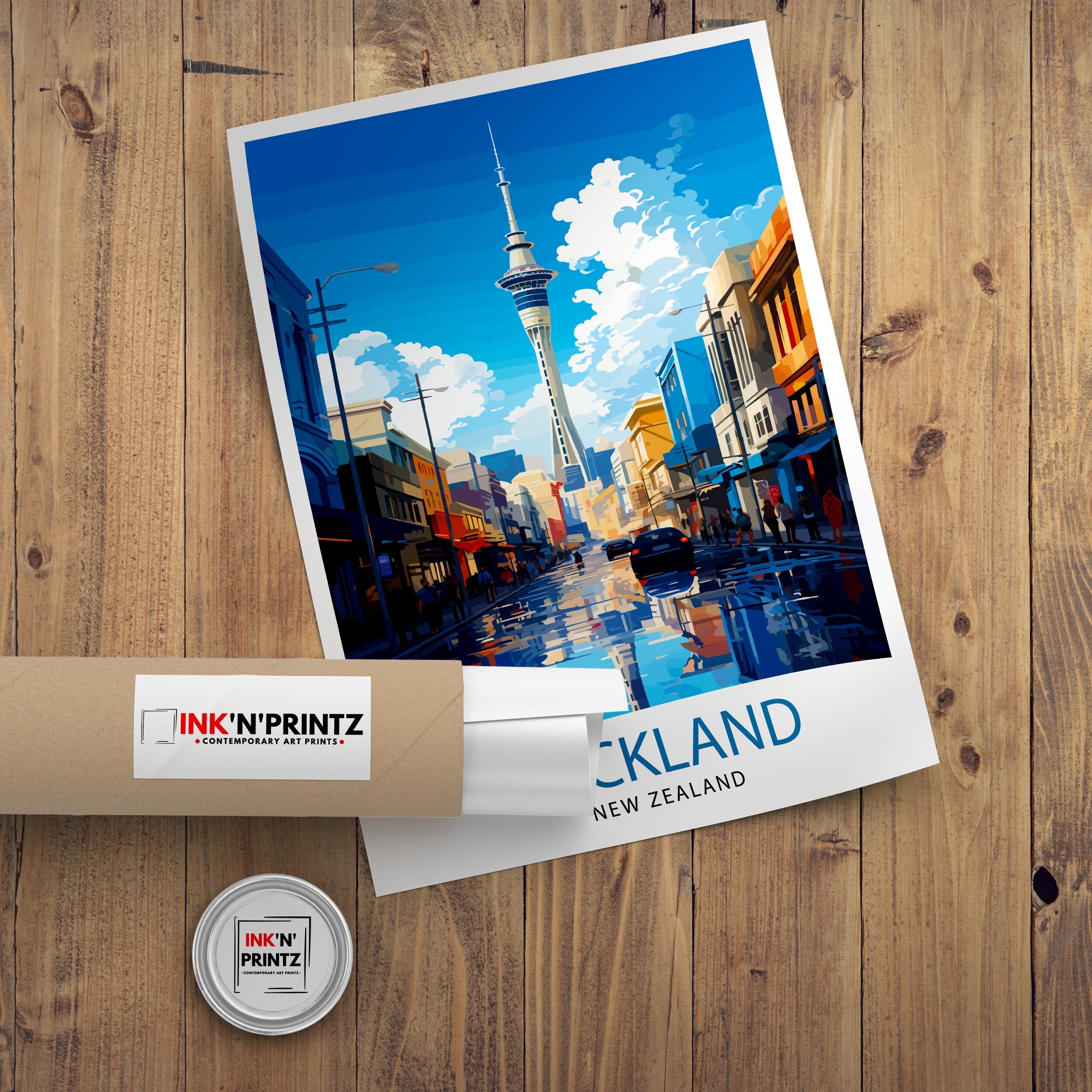 Auckland New Zealand Travel Print Auckland Wall Decor Vibrant City Poster New Zealand Art Skyline Illustration Decorative Wall Art Gift Idea