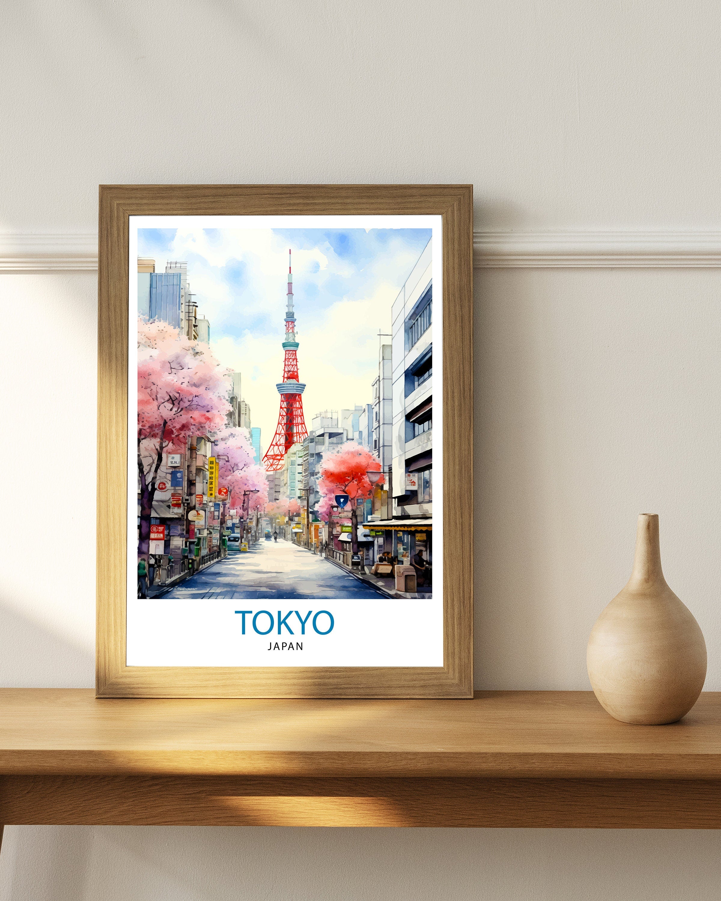 Tokyo Japan Travel Print Tokyo Wall Decor Tokyo Poster Japan Travel Prints Tokyo Art Print Tokyo Illustration Tokyo Wall Art