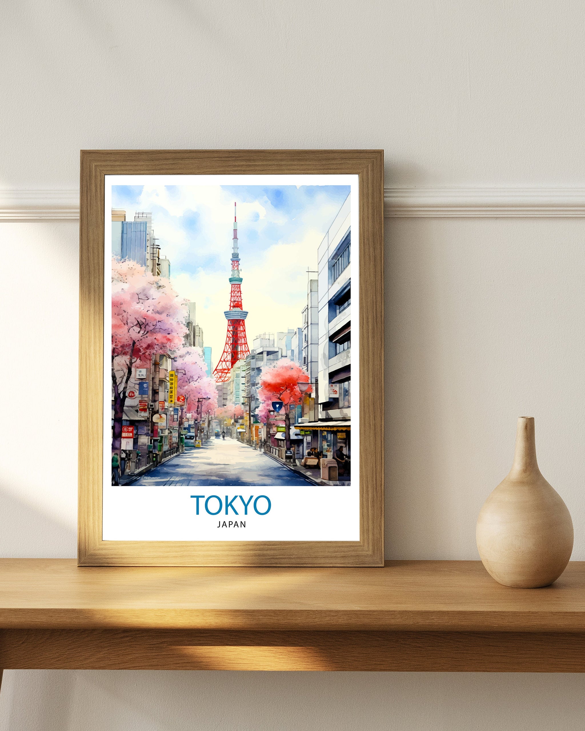 Tokyo Japan Travel Print Tokyo Wall Decor Tokyo Poster Japan Travel Prints Tokyo Art Print Tokyo Illustration Tokyo Wall Art
