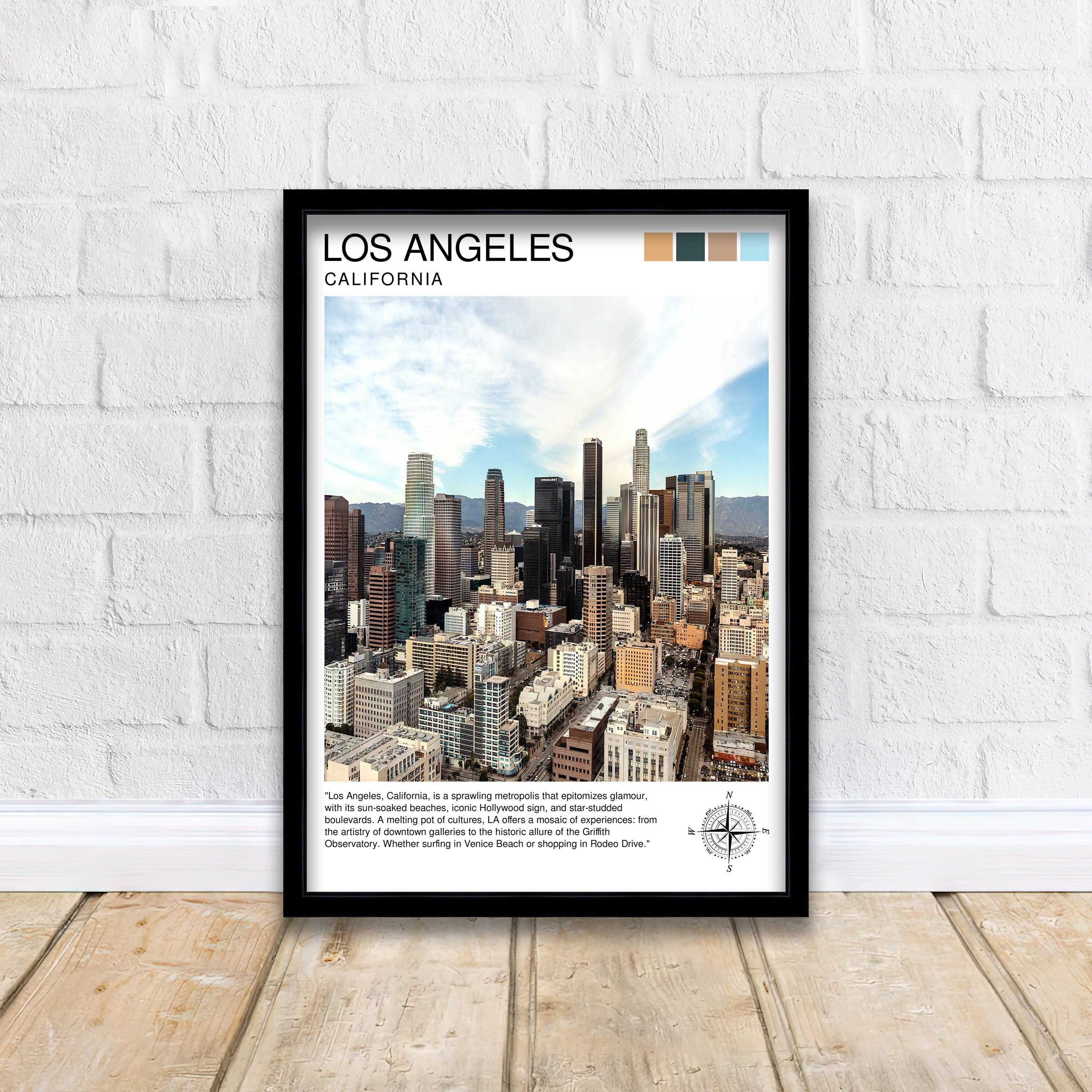Los Angeles Travel Print| LA Wall Decor California Home Living Decor LA Illustration Travel Poster Gift for LA, California Home Decor