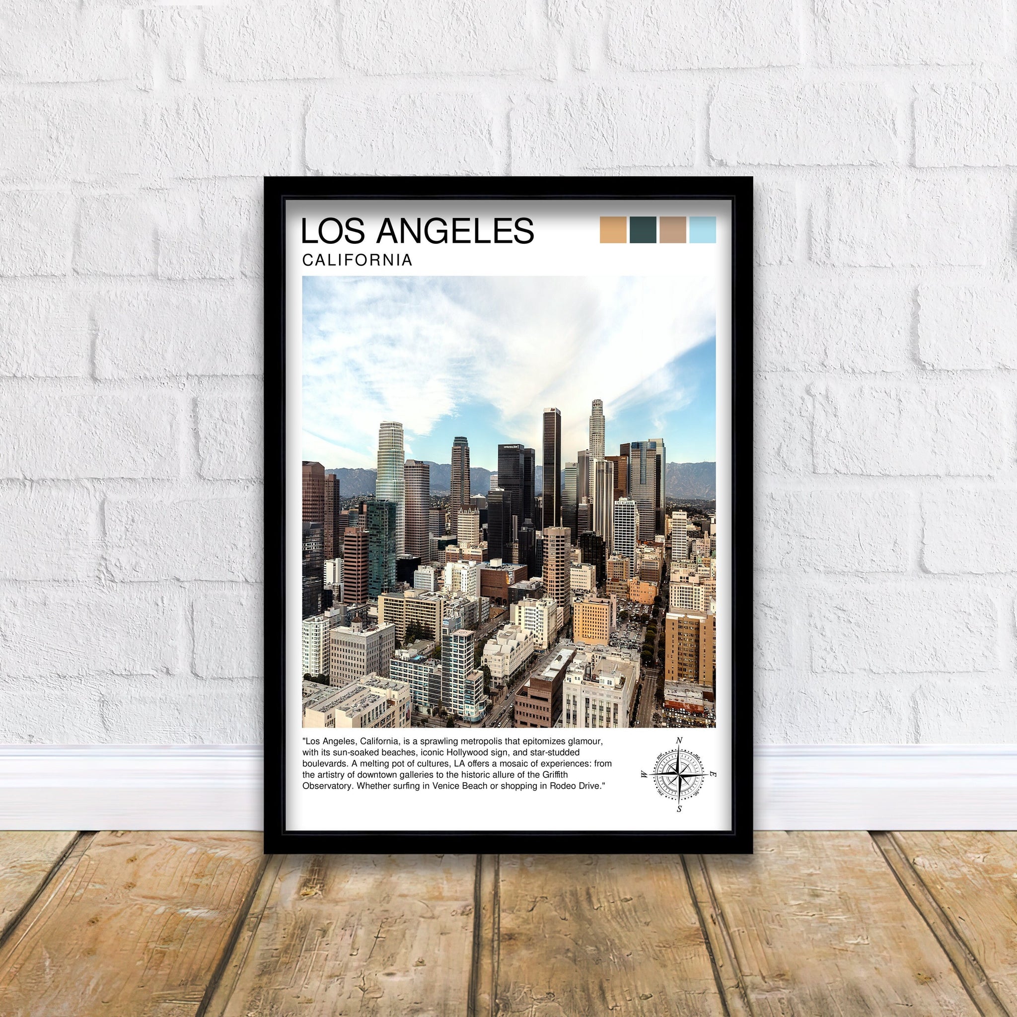 Los Angeles Travel Print| LA Wall Decor California Home Living Decor LA Illustration Travel Poster Gift for LA, California Home Decor